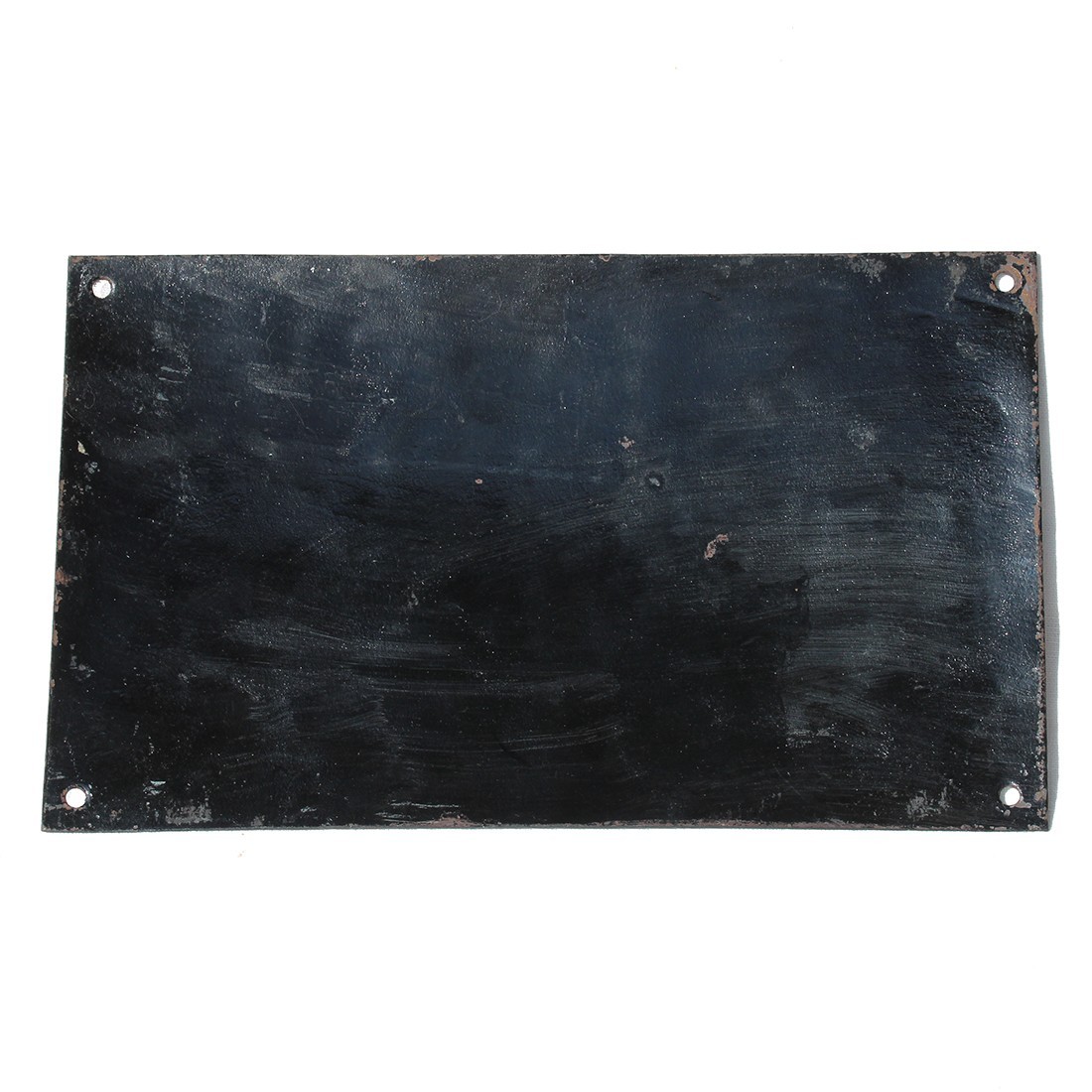 Antique domed utility enamel plate / rubber / 24.9 cm x 14.9 cm