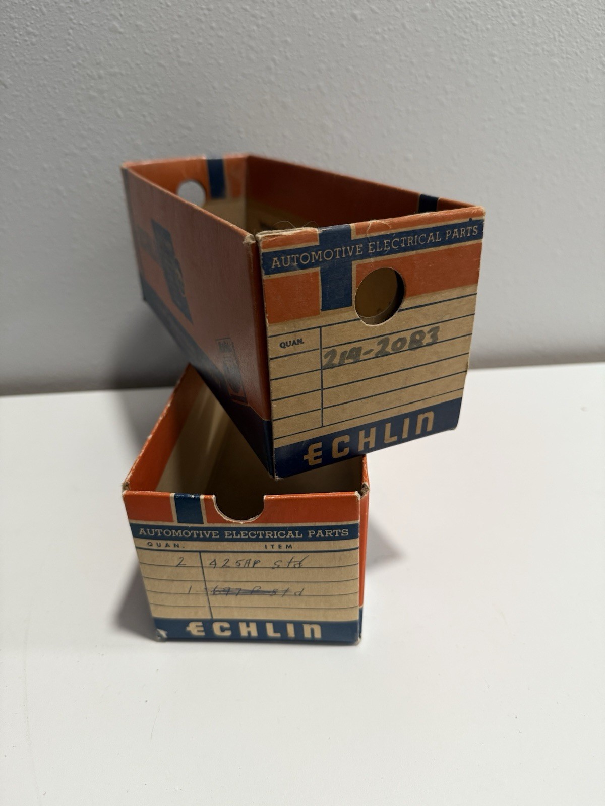 VINTAGE NAPA ECHLIN AUTOMOTIVE PARTS CARDBOARD STORAGE STORE DISPLAY BIN