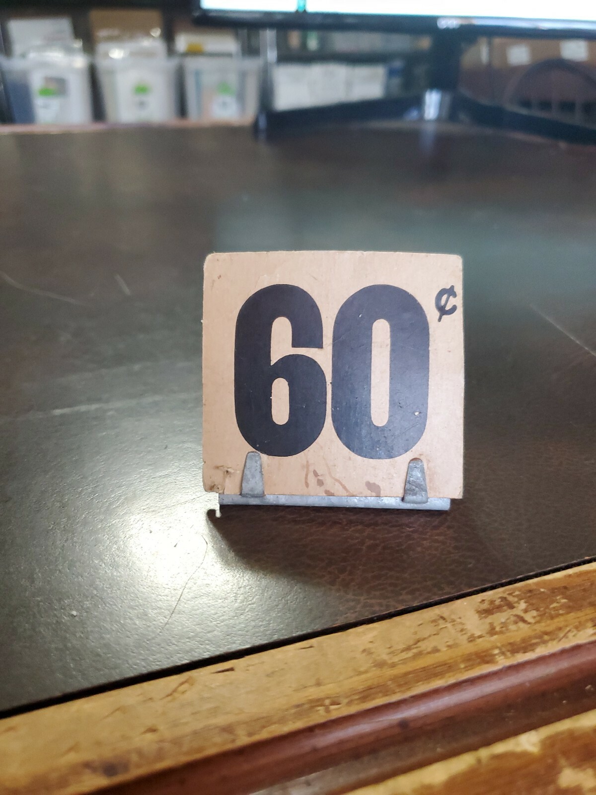 Vintage Country Store Sales Tag & Stand 60 Cents