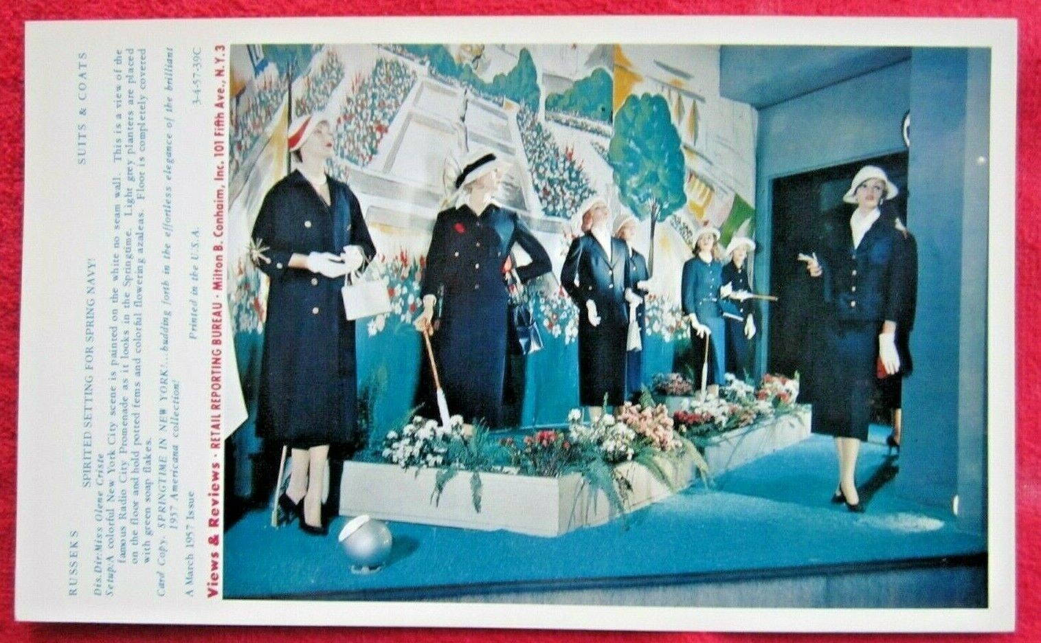 1957 RUSSEKS STORE WINDOW DISPLAY SPRINGTIME SUITS & COATS PHOTOGRAPH PRINT #45