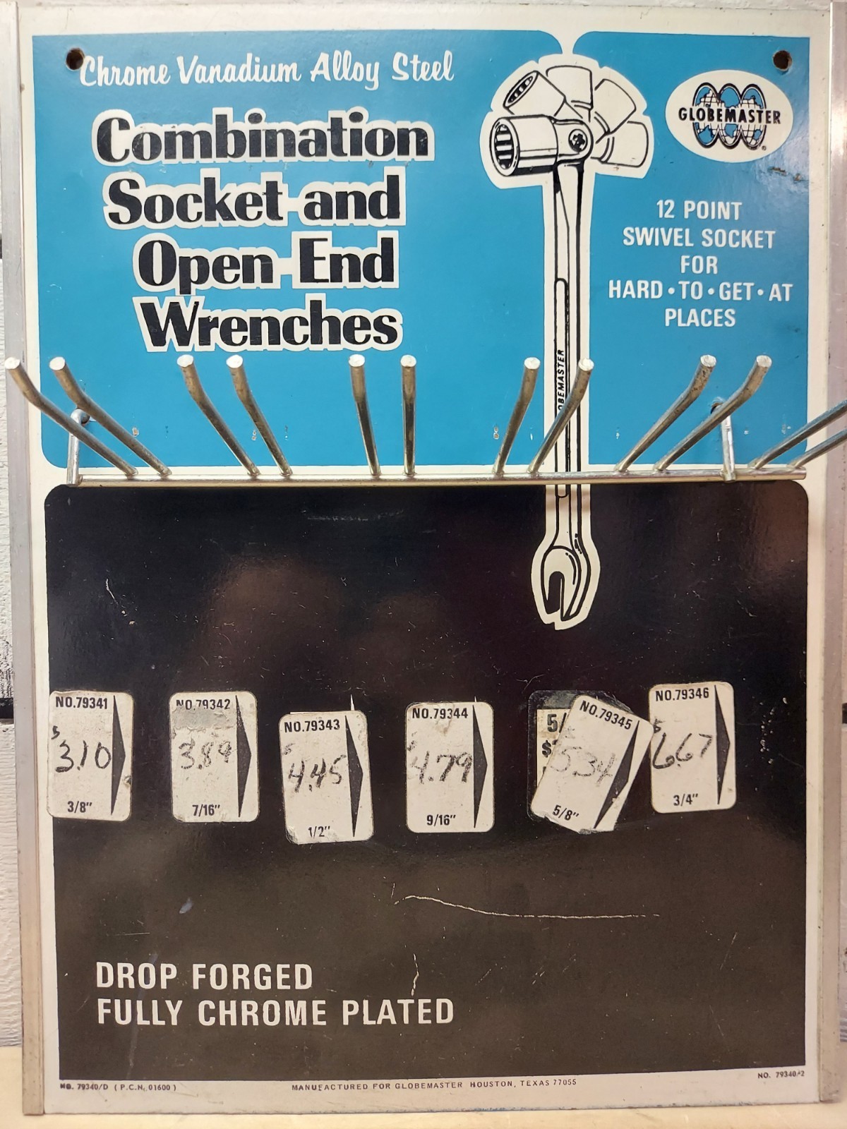 Vintage Globemaster Store Display Peg Board 15.5×12 Rare Store Wall Advertising