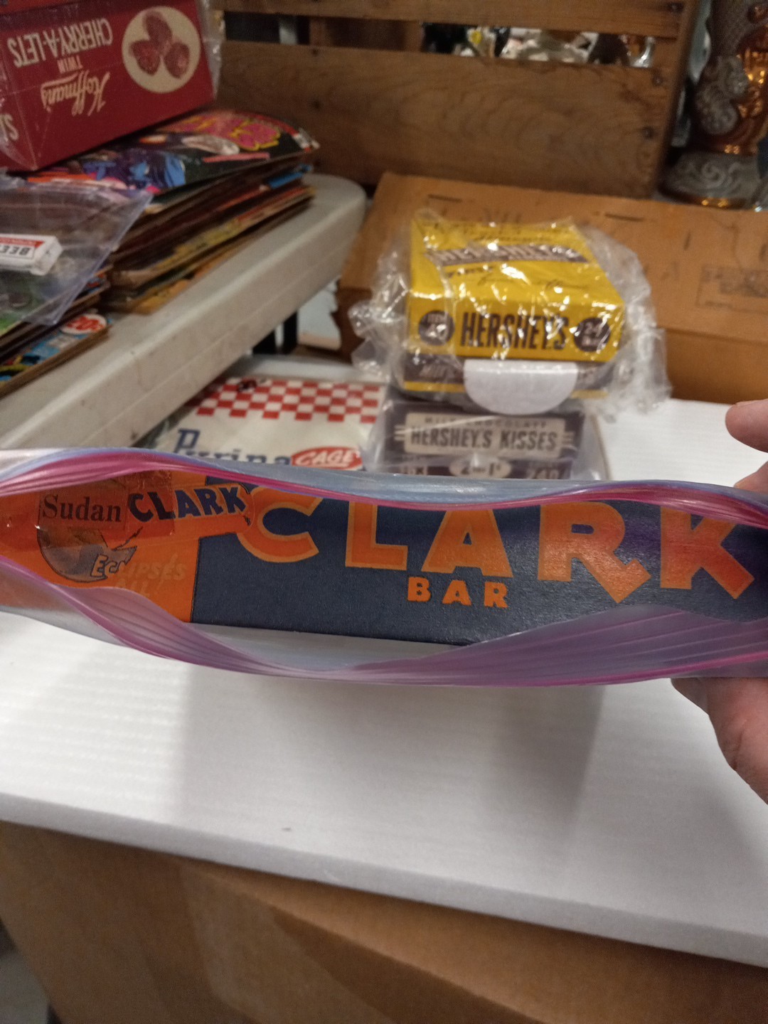 VINTAGE CLARK BAR 1930’s CANDY BAR BOX STORE DISPLAY SHELF ADVERTISING (empty)