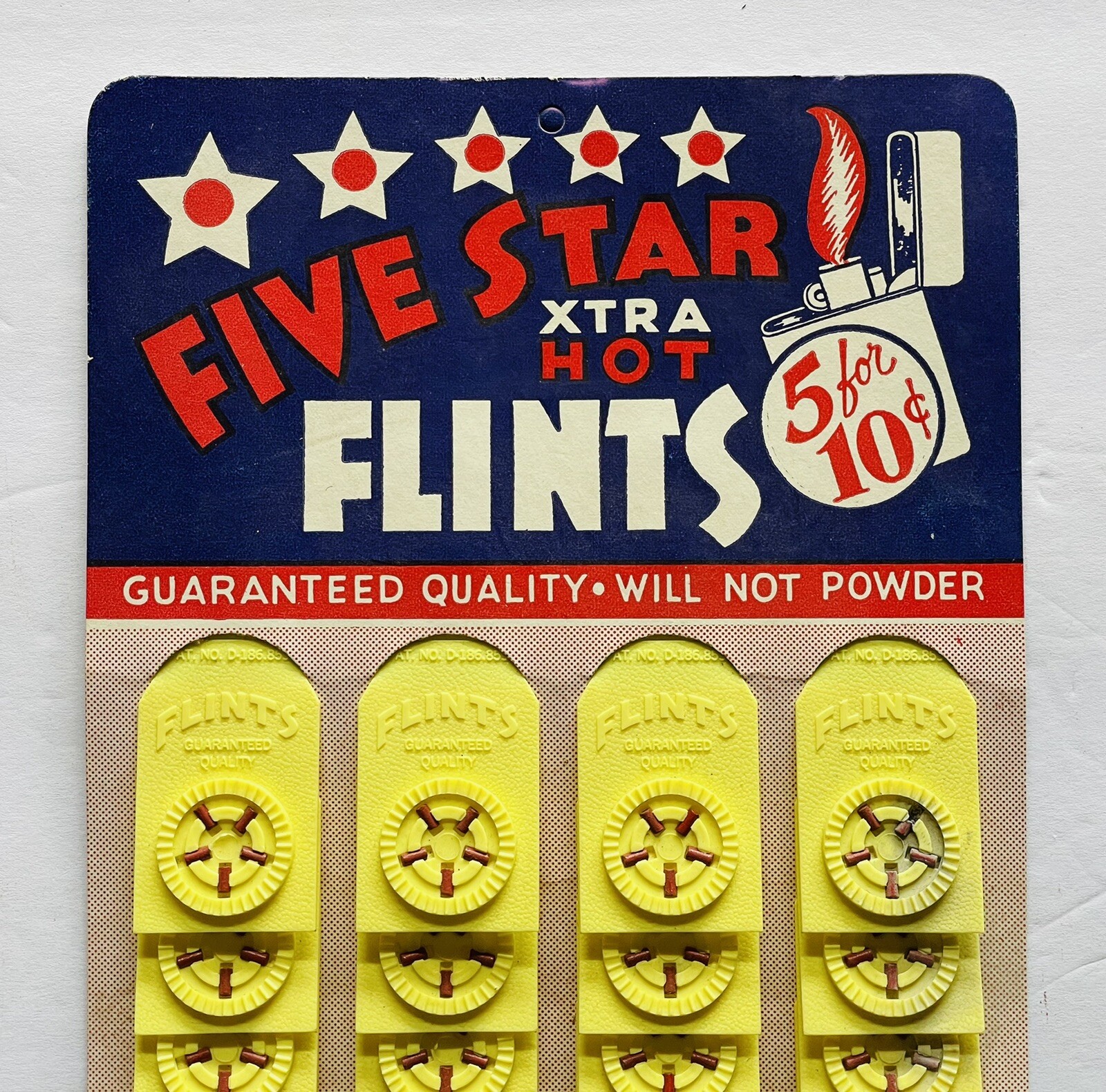 Five Star Xtra Hot Flints Vintage Store Sales Display