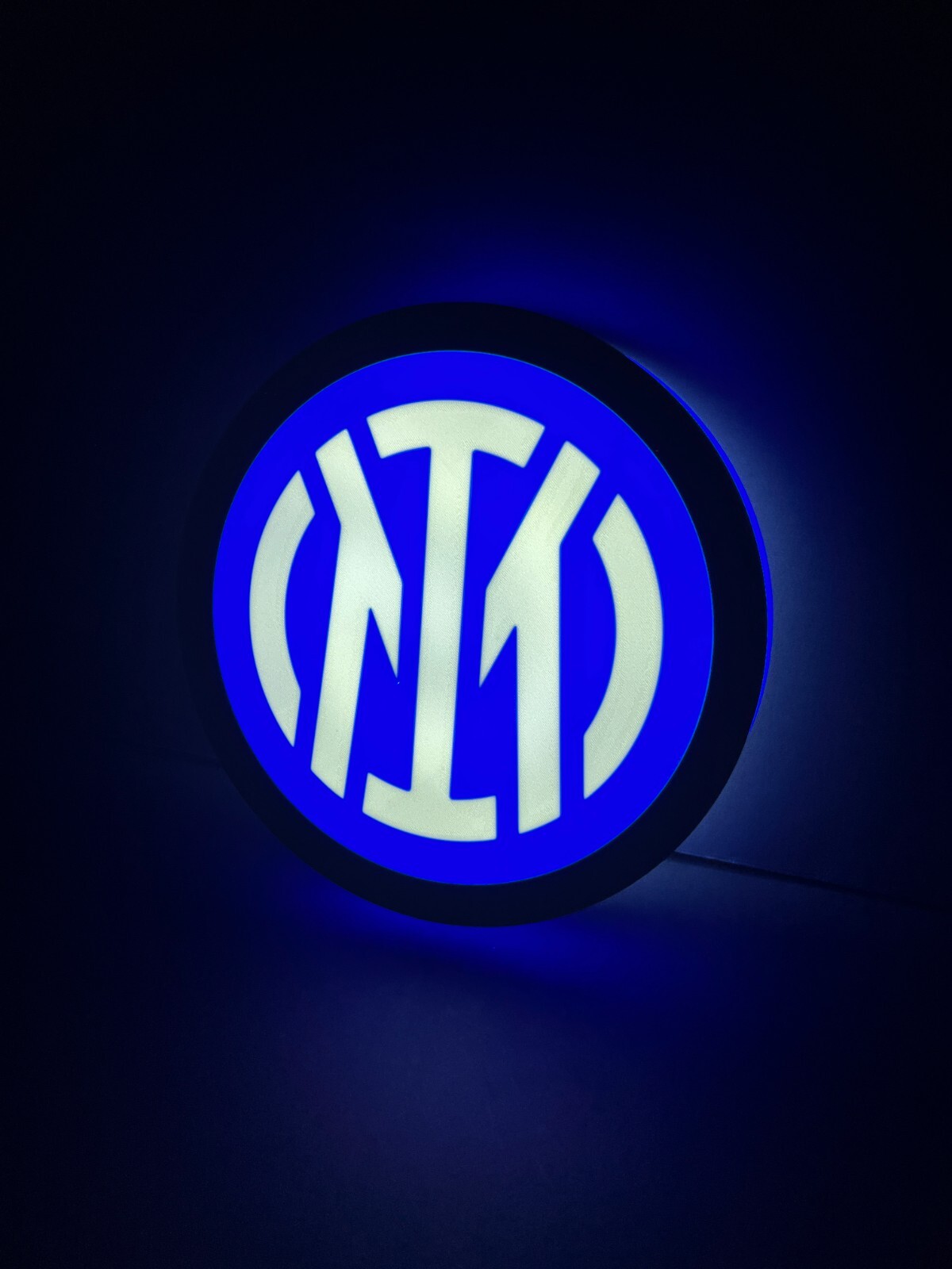 Inter sign plate light FC Internazionale Milano football logo lighted led