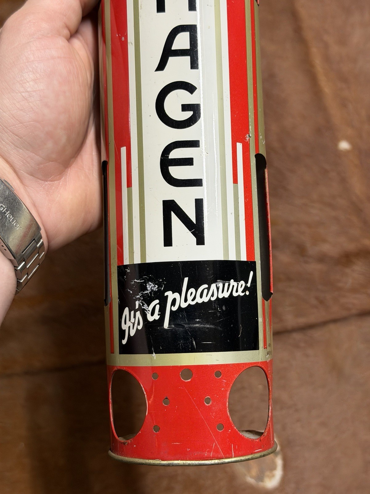 VINTAGE COPENHAGEN CHEWING TOBACCO TIN LITHO STORE ADVERTISING DISPENSER
