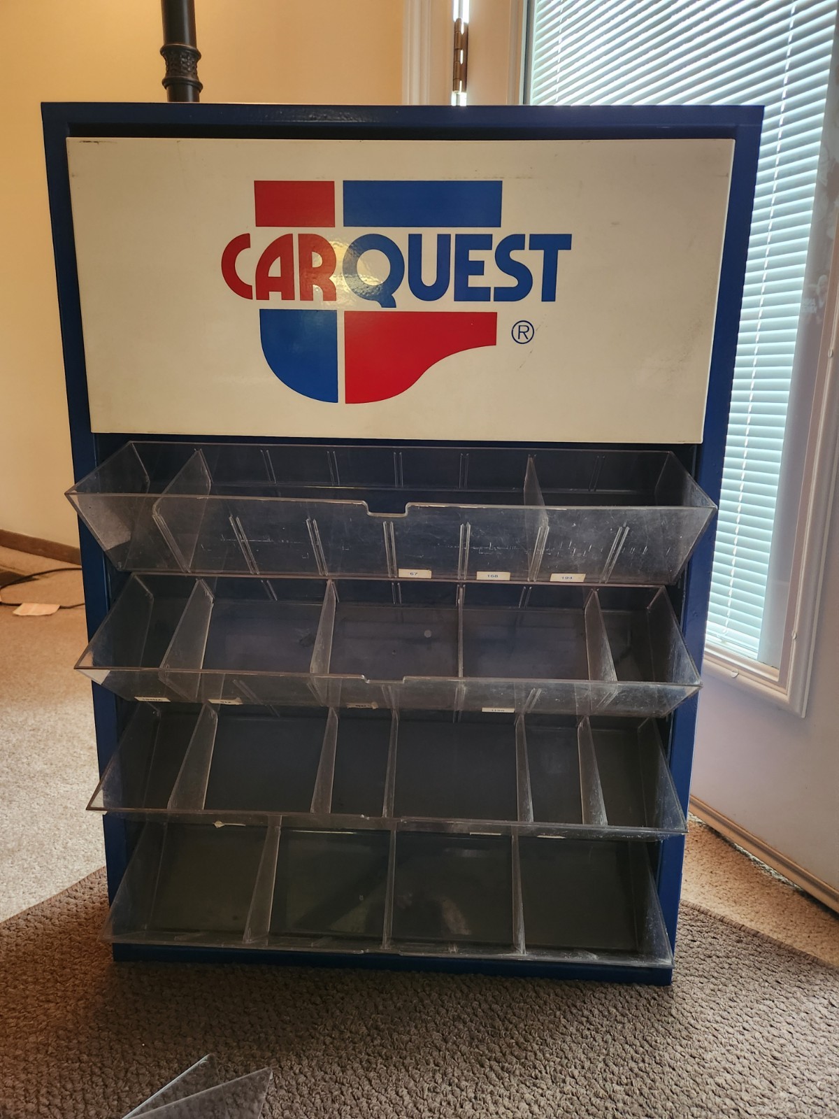COMMERCIAL CARQUEST SIGN W/SHELVES & DIVIDERS ,HEAD LIGHT ,TAIL LIGHT TURN SIG
