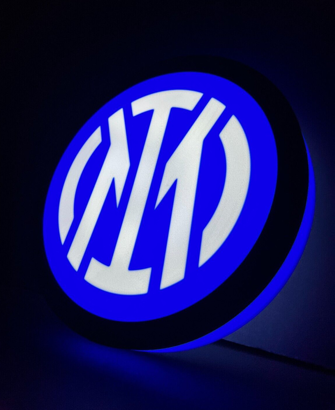 Inter sign plate light FC Internazionale Milano football logo lighted led
