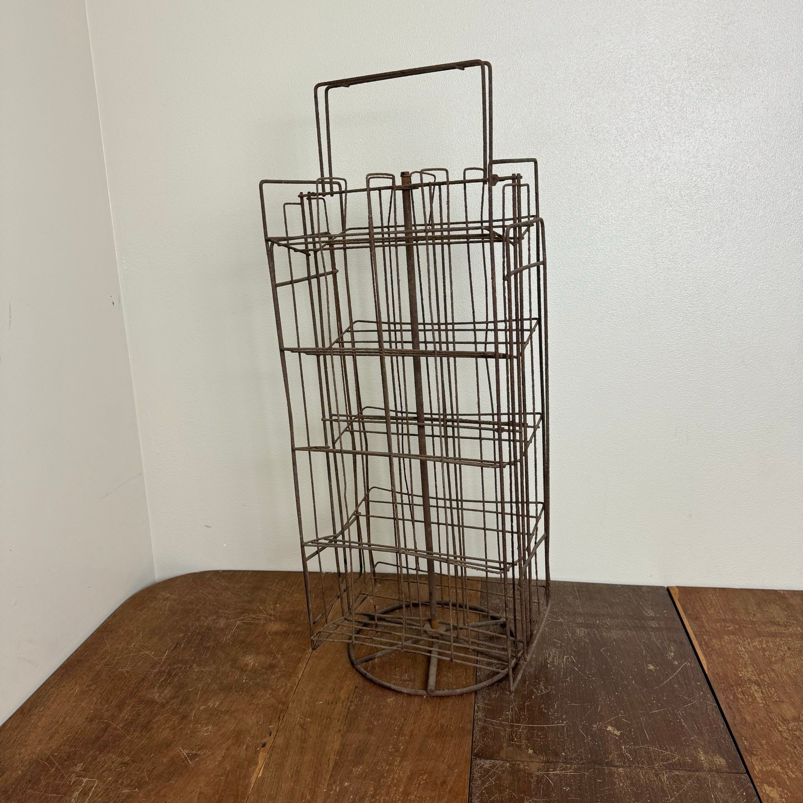 Vintage Shabby Chic Metal Wire rotating merchandise Floor display Vendor Booth