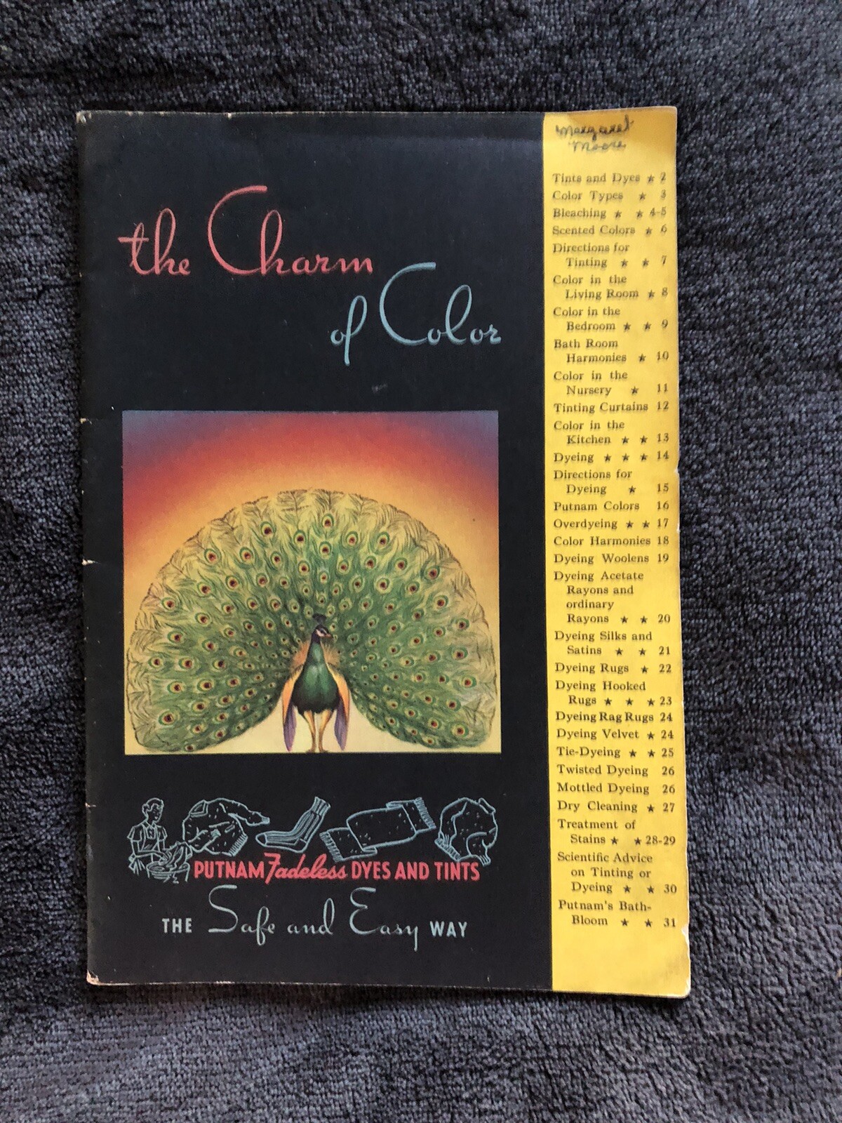 The Charm of Color Putnam Fadeless Dyes Tints 1941 Booklet RARE!