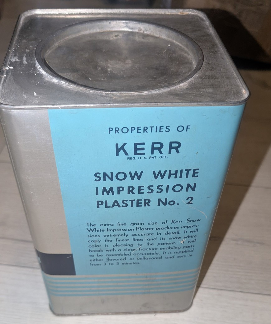 Vintage Sealed KERR Snow White Impression Plaster No 2 – 8lb in Tin