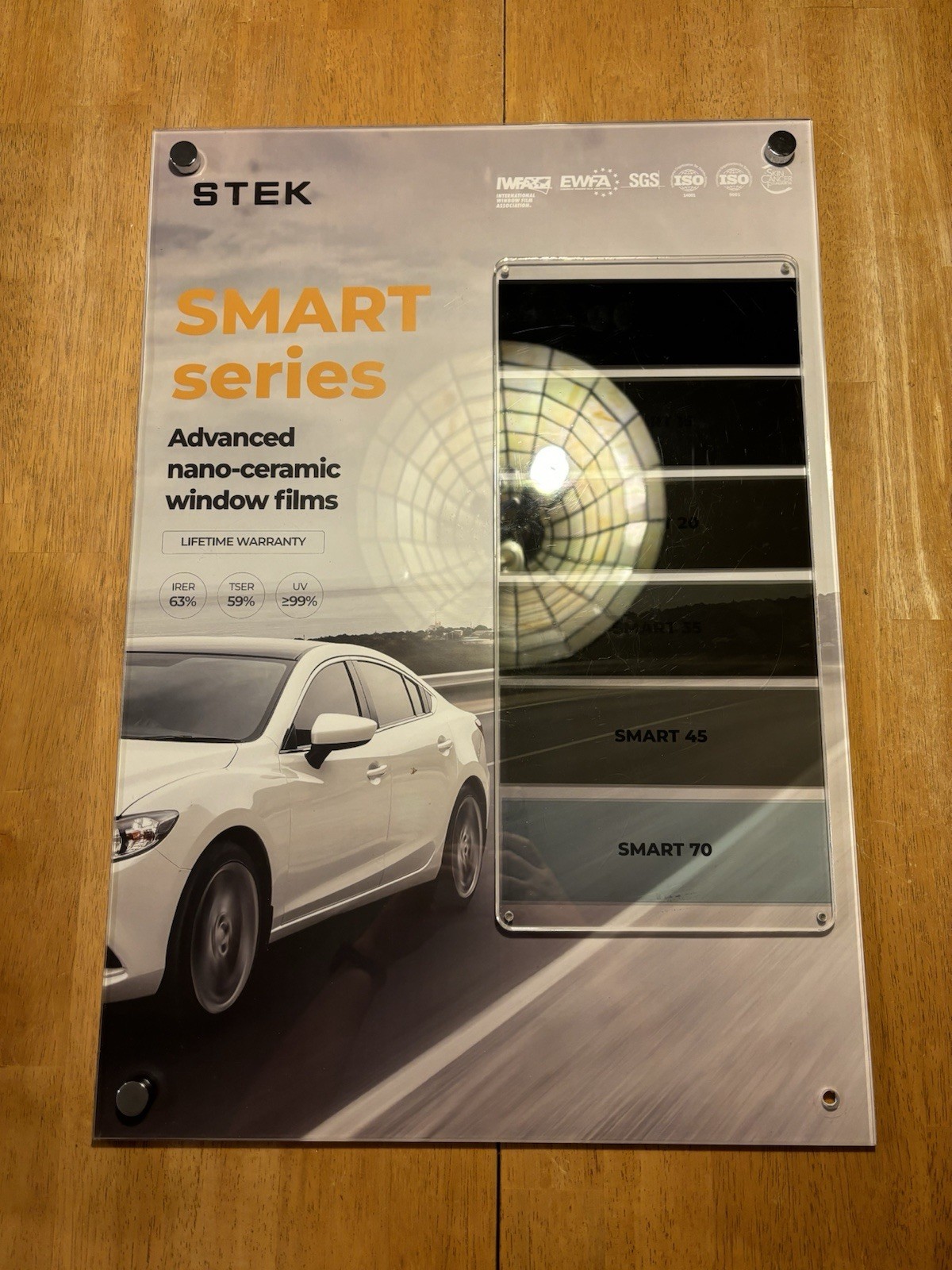 STEK Smart Series Nano Ceramic Window Tint Film Display Board Shop Sign Display