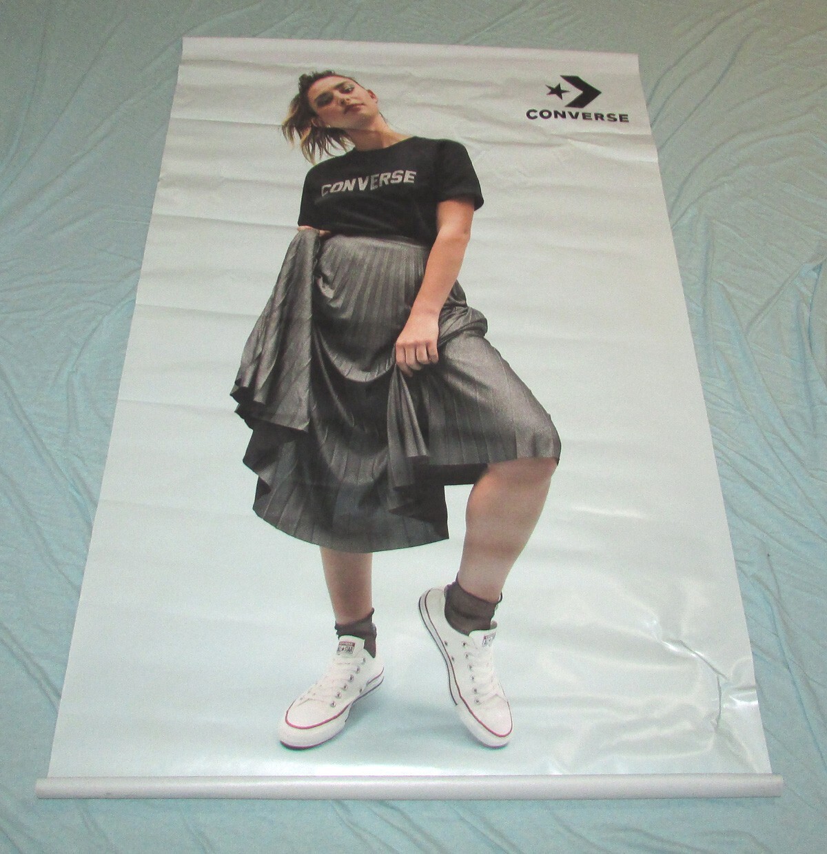 Converse All Star White Shoes Store Display Vinyl Poster Banner Promo 2 Sided