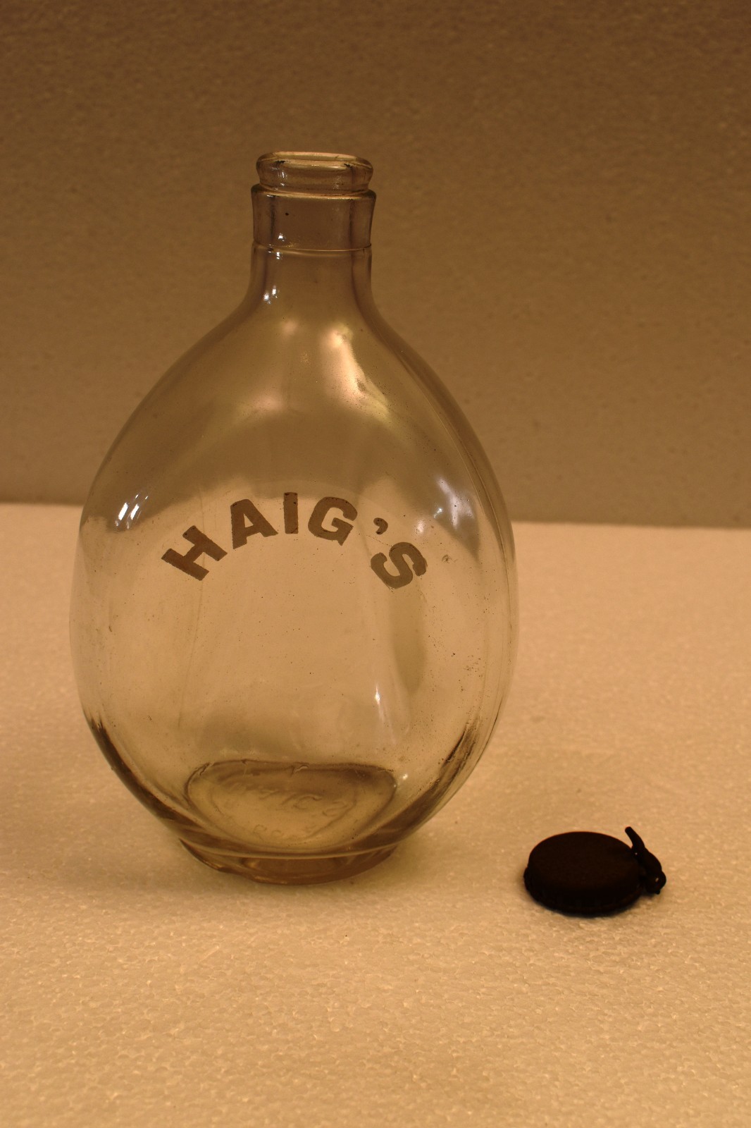 Vintage Haig’s Empty Embossed Clear Glass Whisky Bottle Scotch Display Decore” R