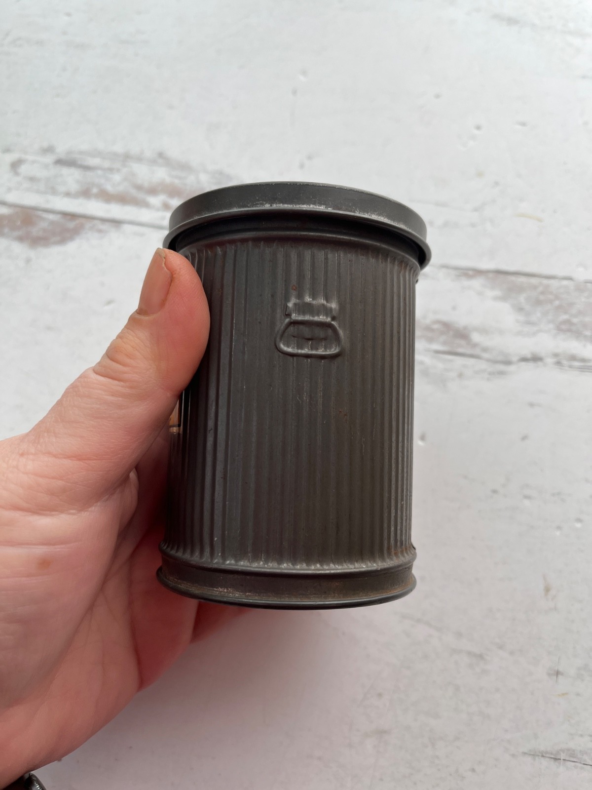 Vintage Chief Metal Wares Salesman Sample Little mini garbage, trashcan, bin