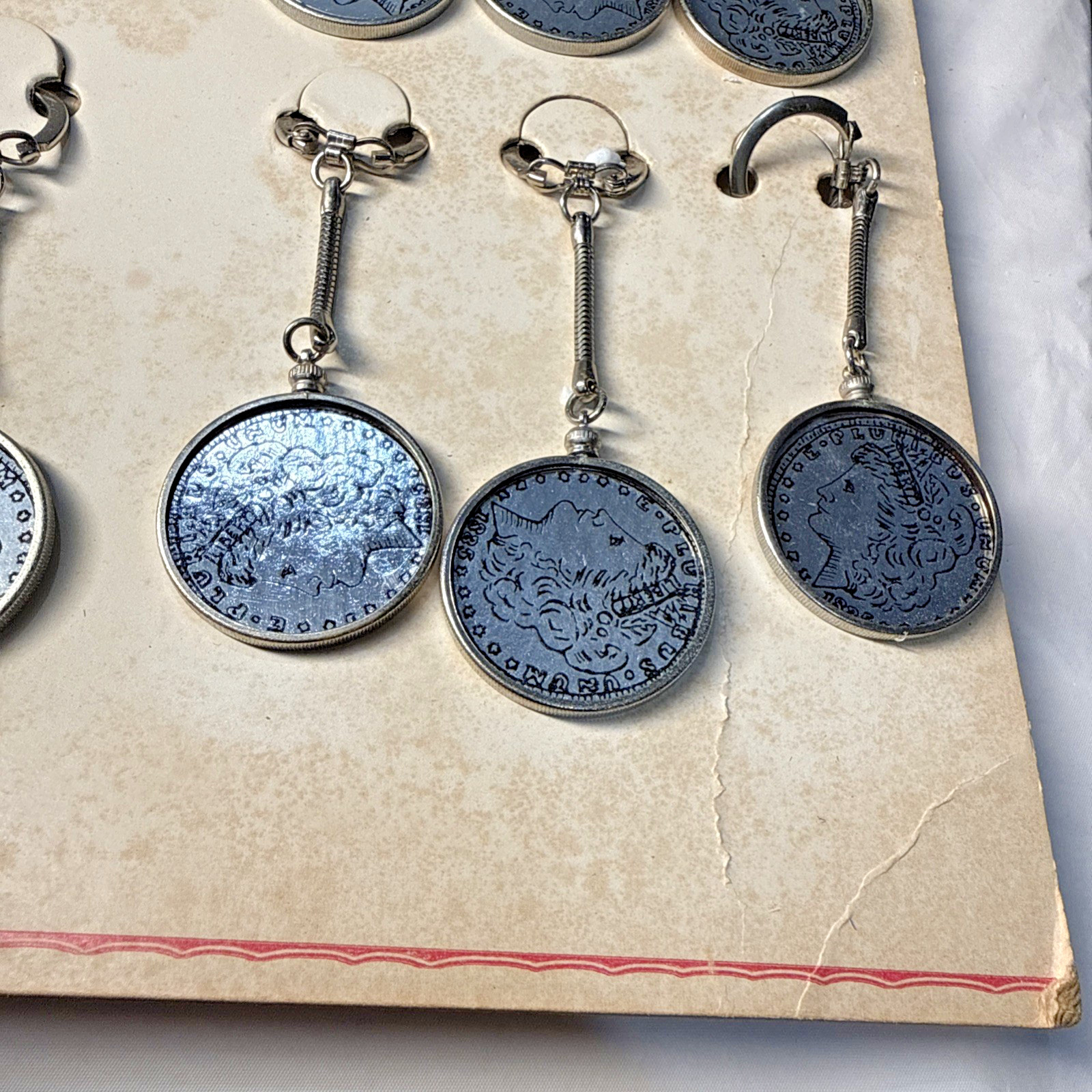 Vtg Novelty Elegant Key Chains of Distinction Style Craft Original Display of 12