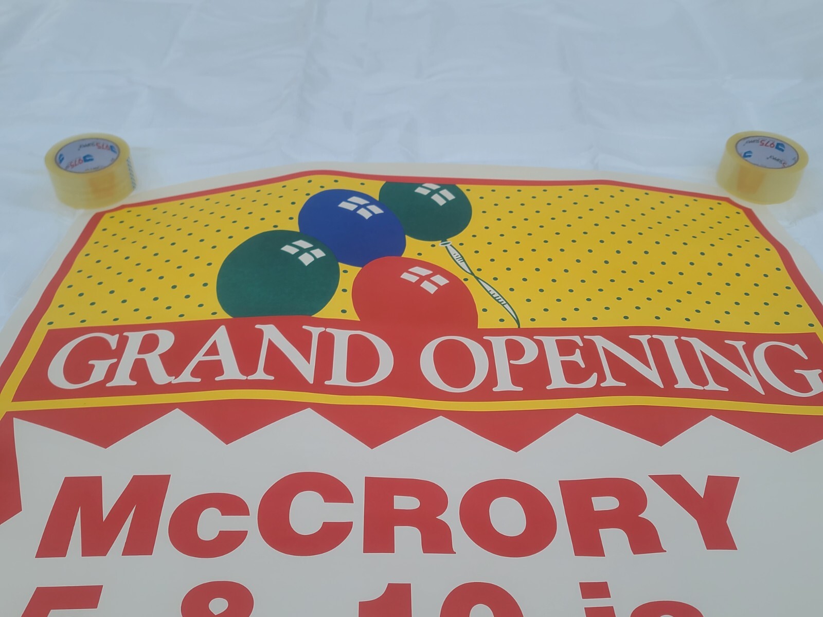 GIANT ORIGINAL GENUINE McCrorys Store Grand Opening 36 X 48″ Poster Movie Prop B