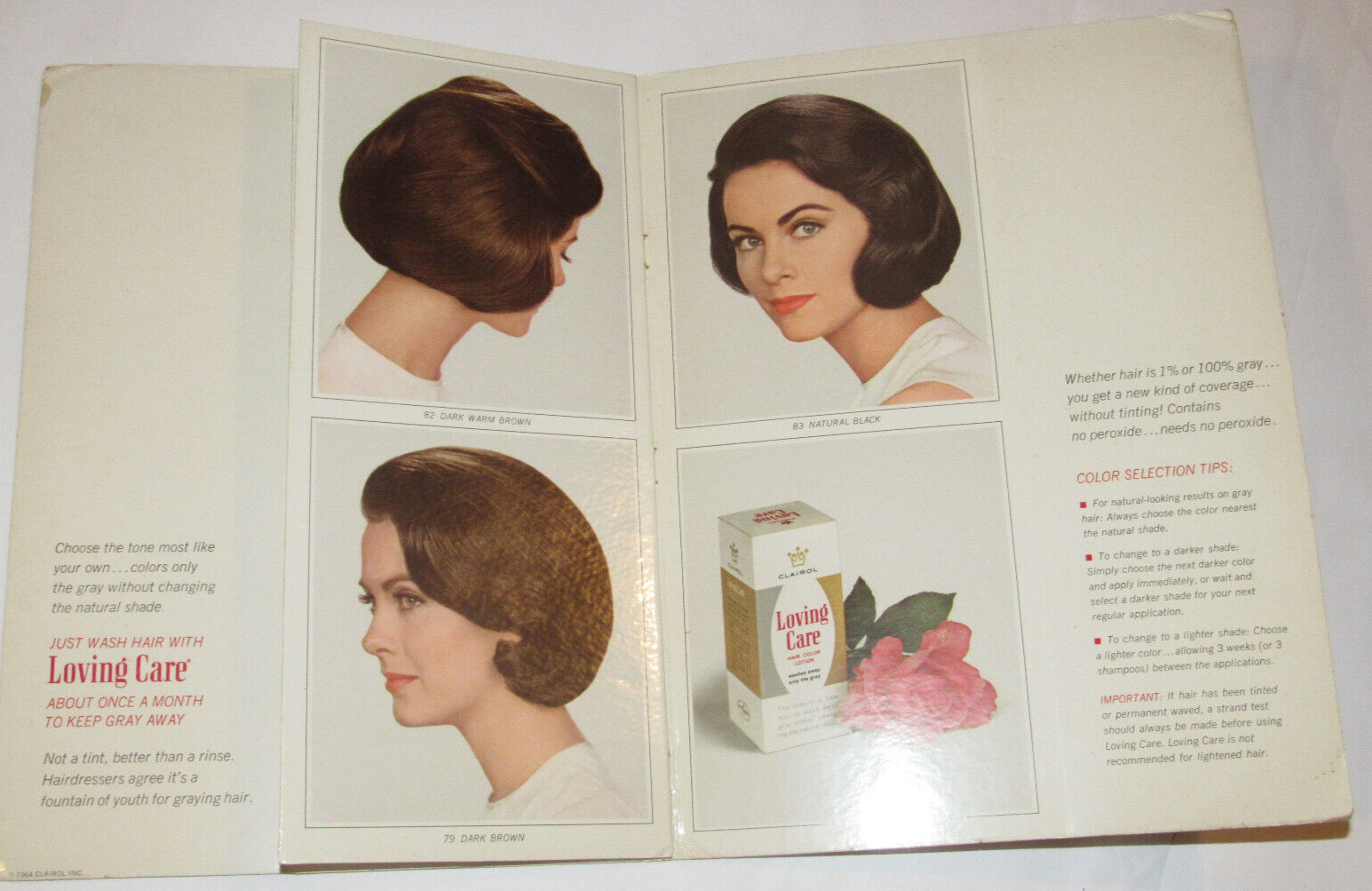 VINTAGE 1964 CLAIROL HAIR COLOR LOTION ADVERTING BEAUTY SHOP DISPLAY! COLOR PICS
