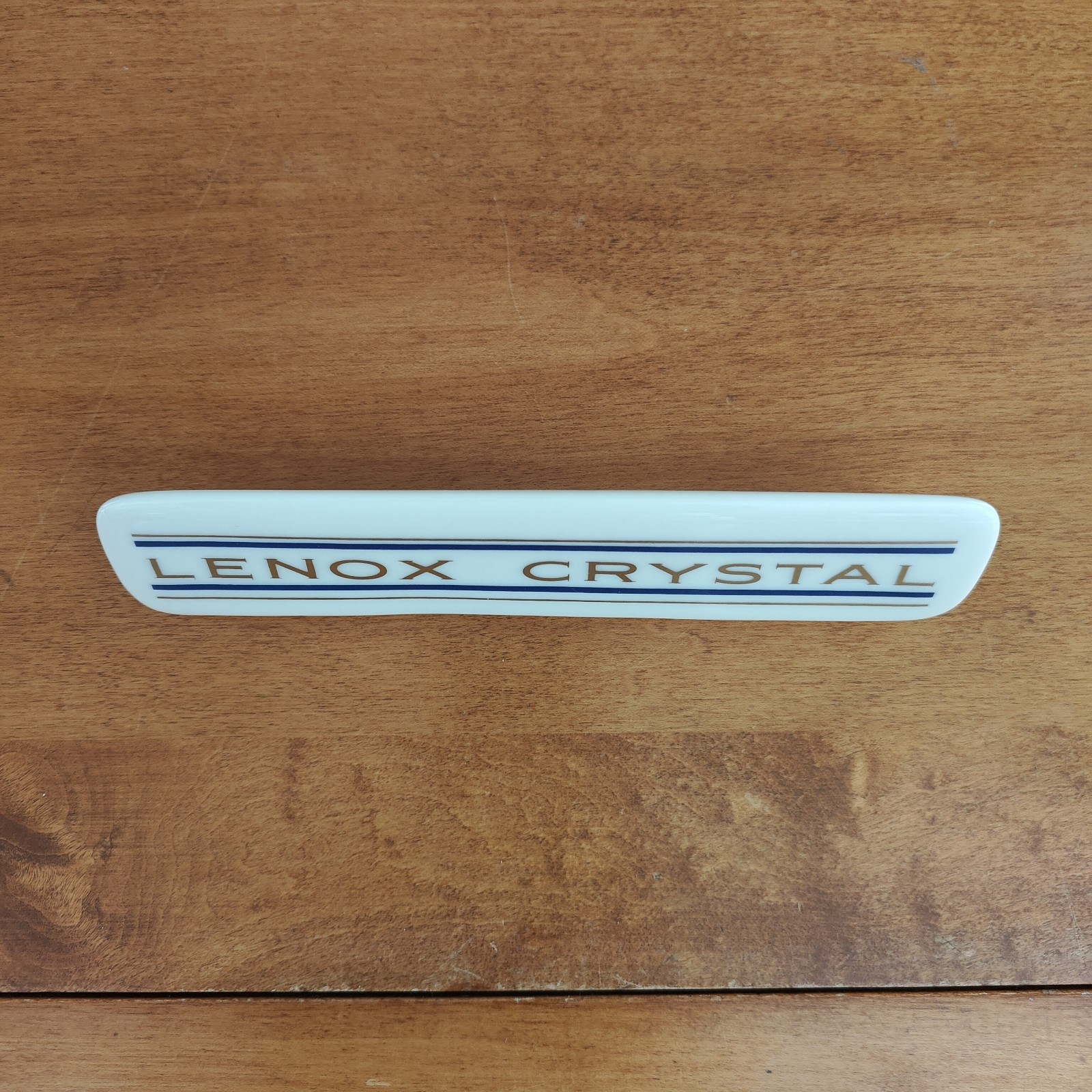 Lenox Crystal Display Counter Dealer Sign Porcelain Gold & Blue Advertising USA