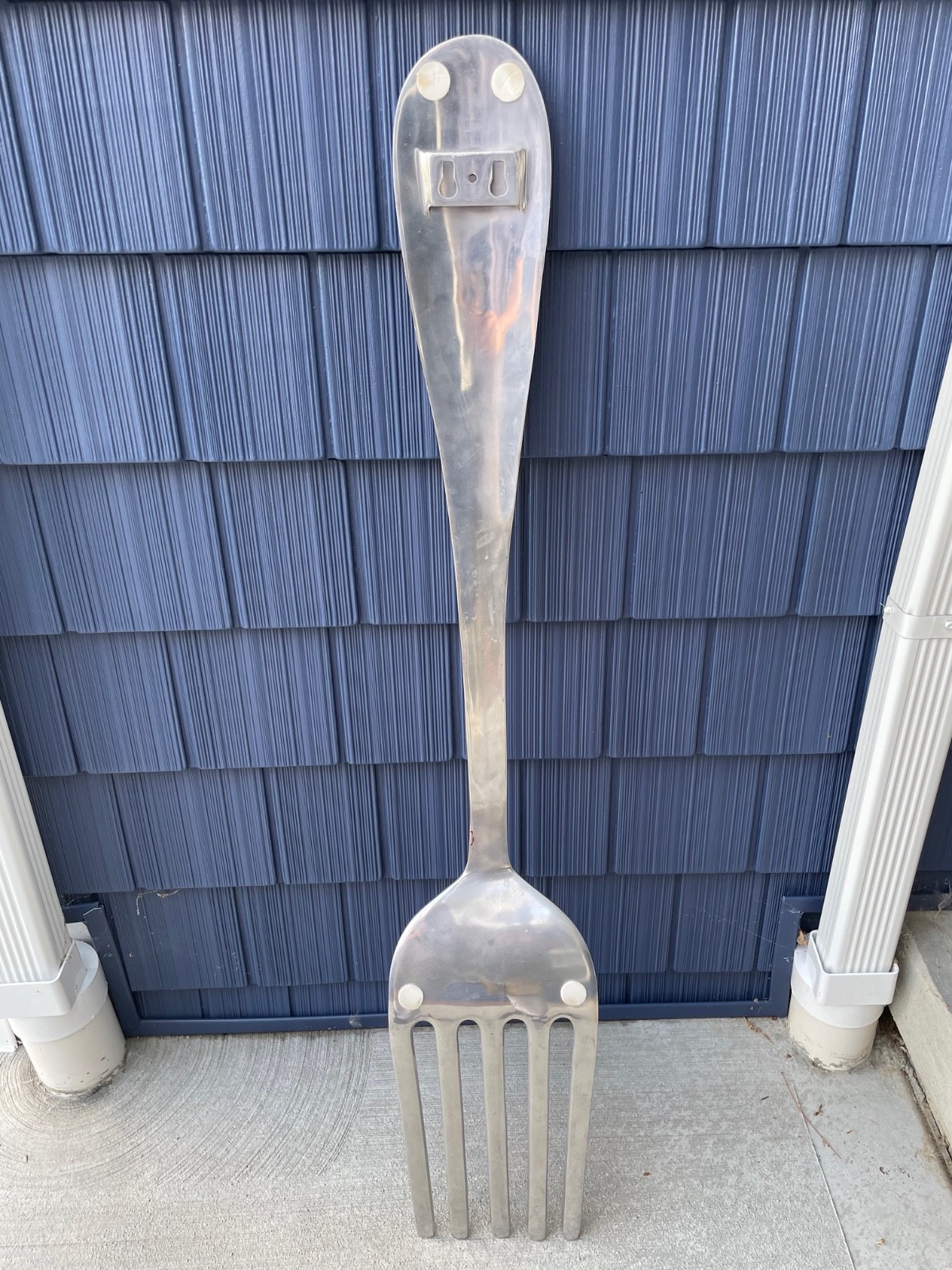 Vintage CAST ALUMINUM Store Display Dinner Fork Wall Hanging HUGE LARGE 46″