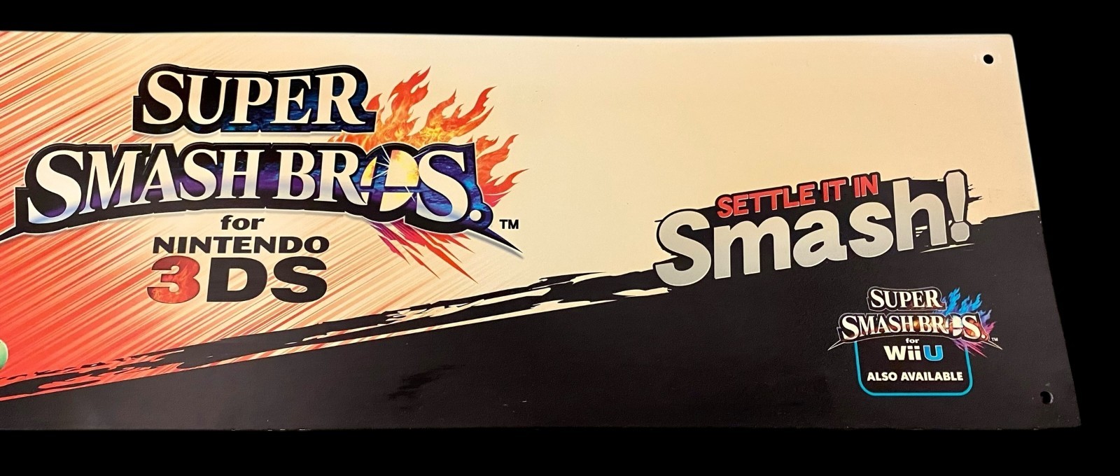 Nintendo 3DS Promo Store Display Sign Super Smash Bros 36″ x 7″