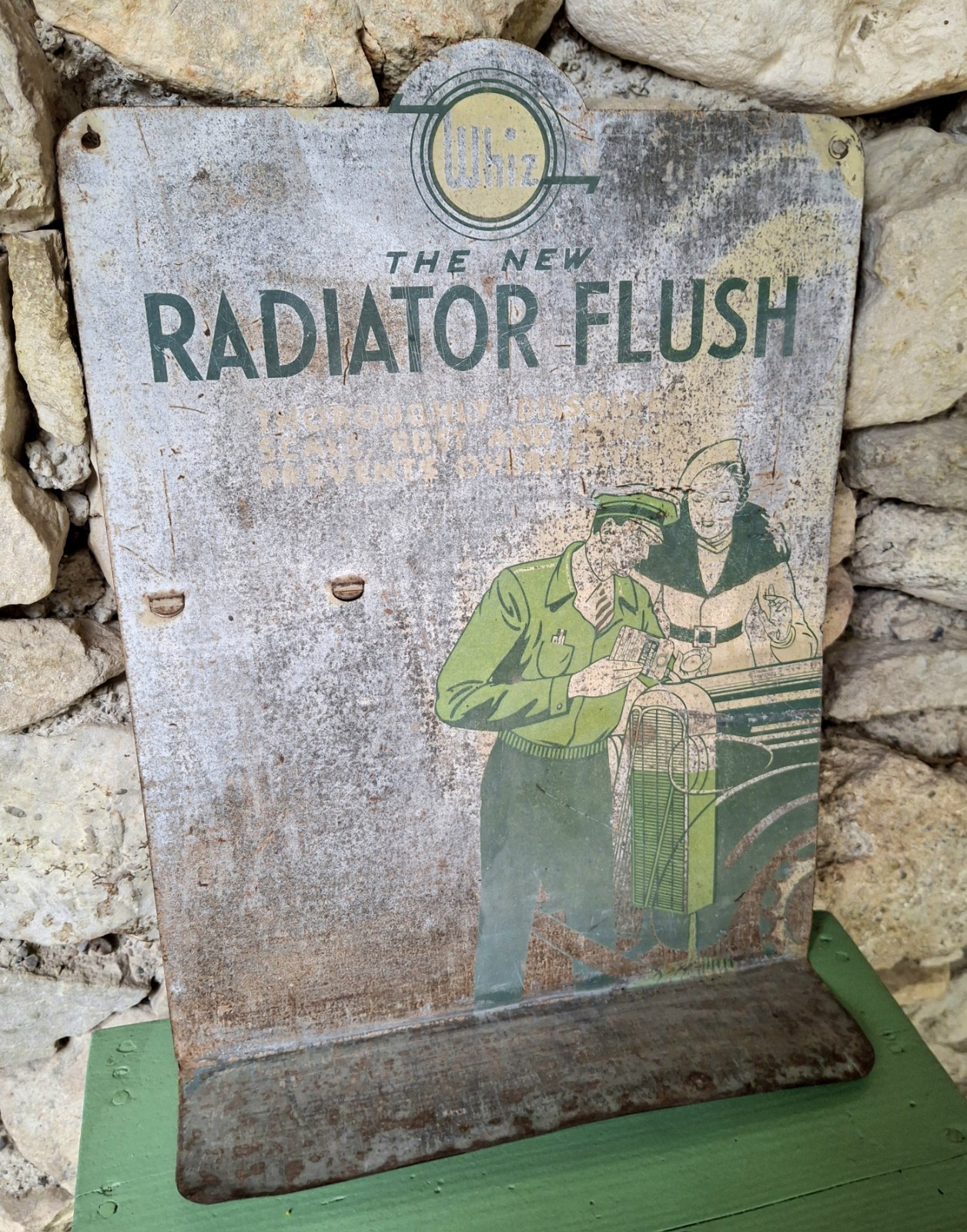Radiator Flush – Original Advertising Canvas – Tin Sign. Automobilia