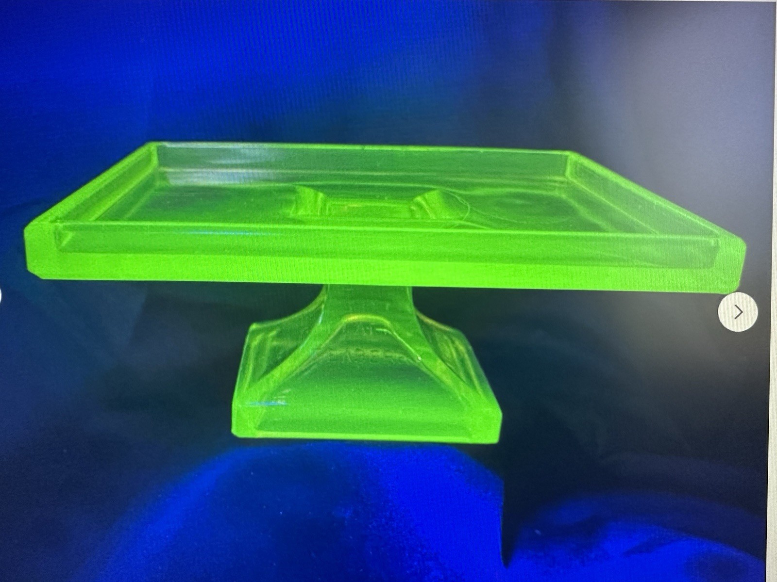 Vintage Vaseline/Uranium Clark’s Teaberry Gum Glass Display Tray w/ Original Gum