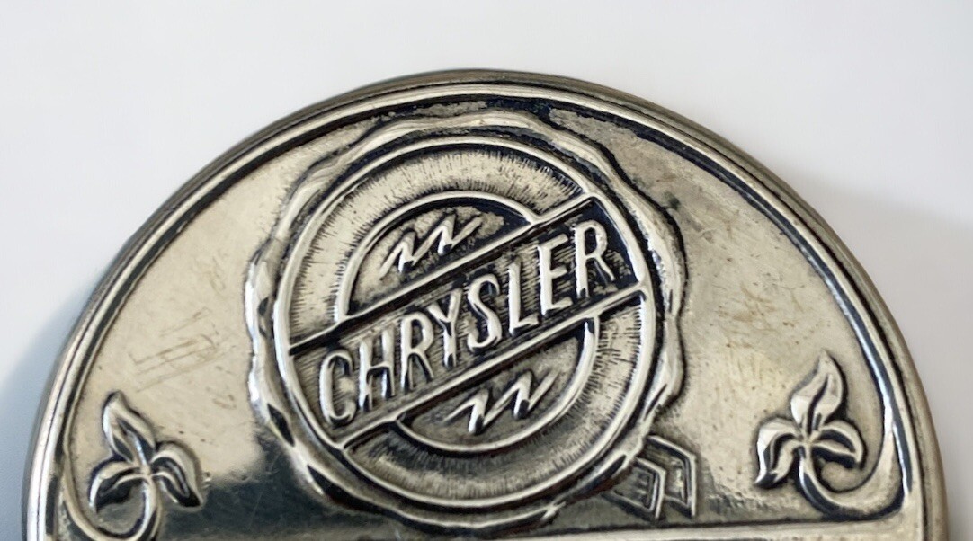 1920’s Chrysler Plant Employee Badge Blank Pos Salesman Sample Dominion Regalia