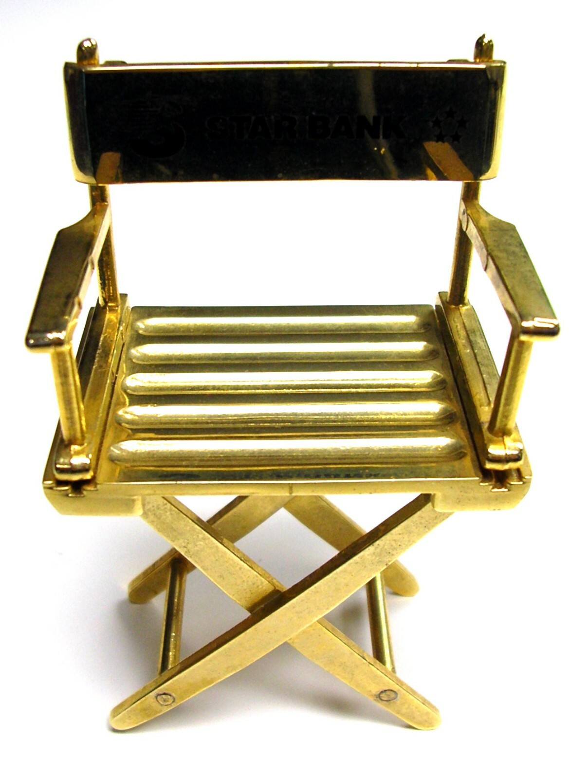 RARE – STAR BANK GILDED DIRECTORS CHAIR WITH MAGNET FOR PAPER CLIPS TABLE DECOR