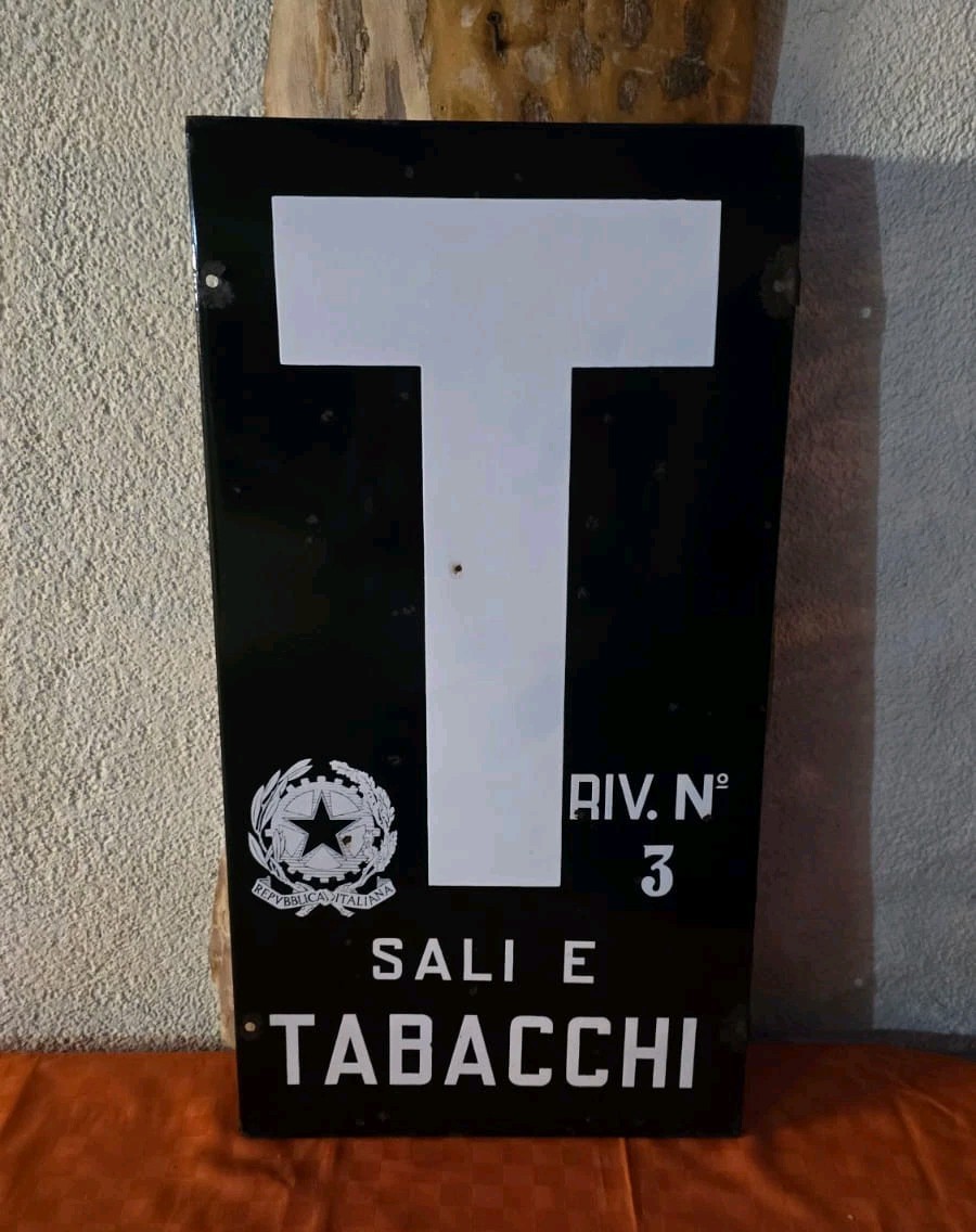 Salts and Tobacco Enamel Table Sign