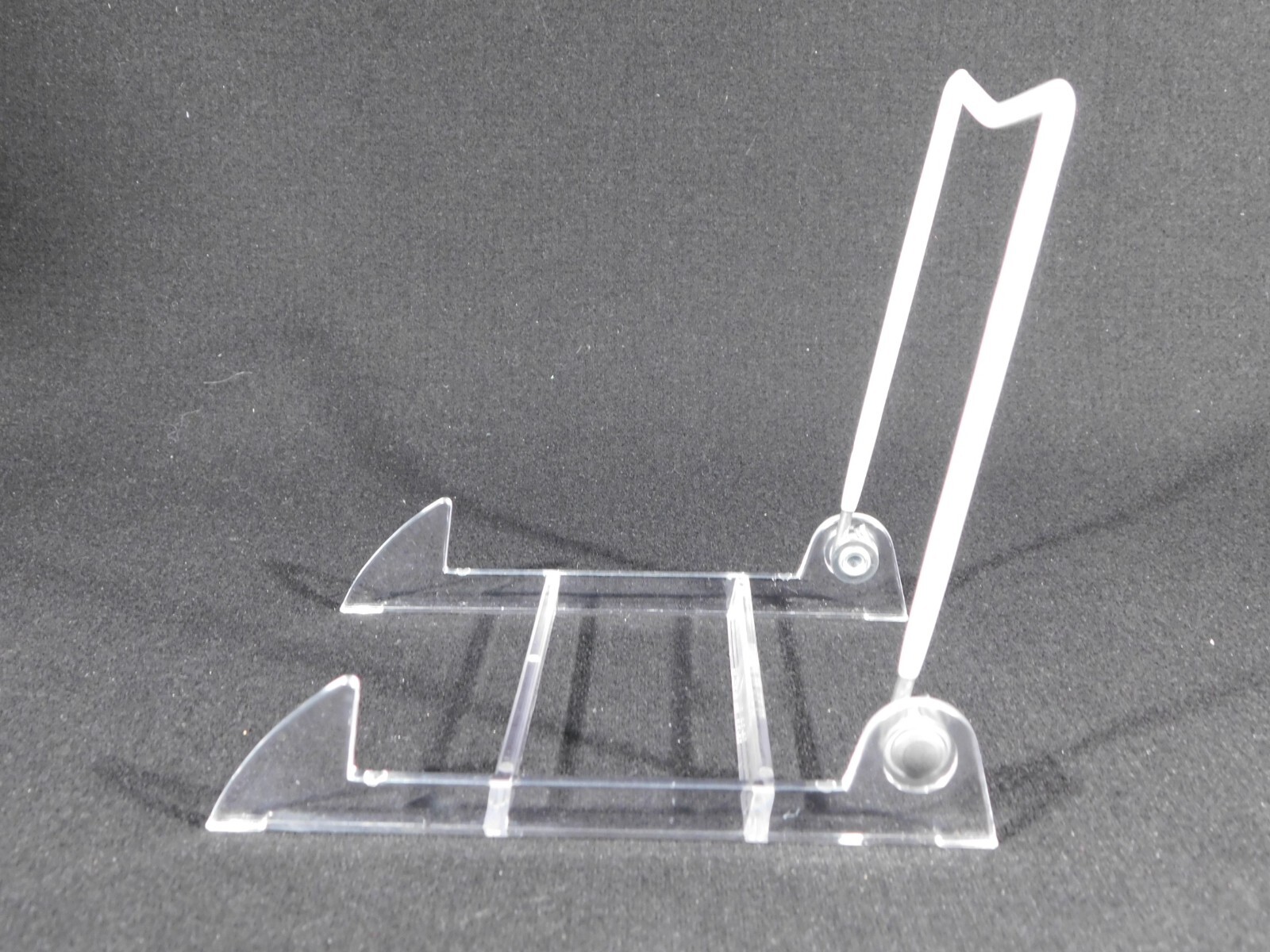 Easel Display Stand Medium Size ADJUSTABLE White Back Clear Base