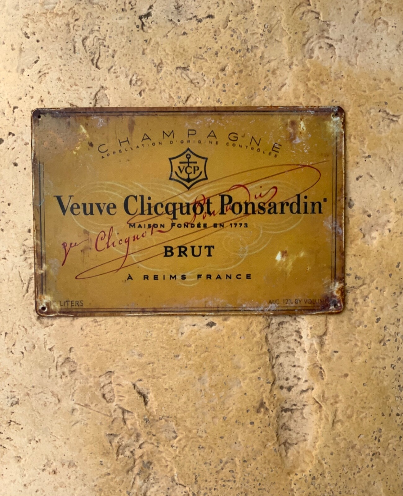 Vintage Veuve Clicquot Ponsardin Champagne Sign 30×20