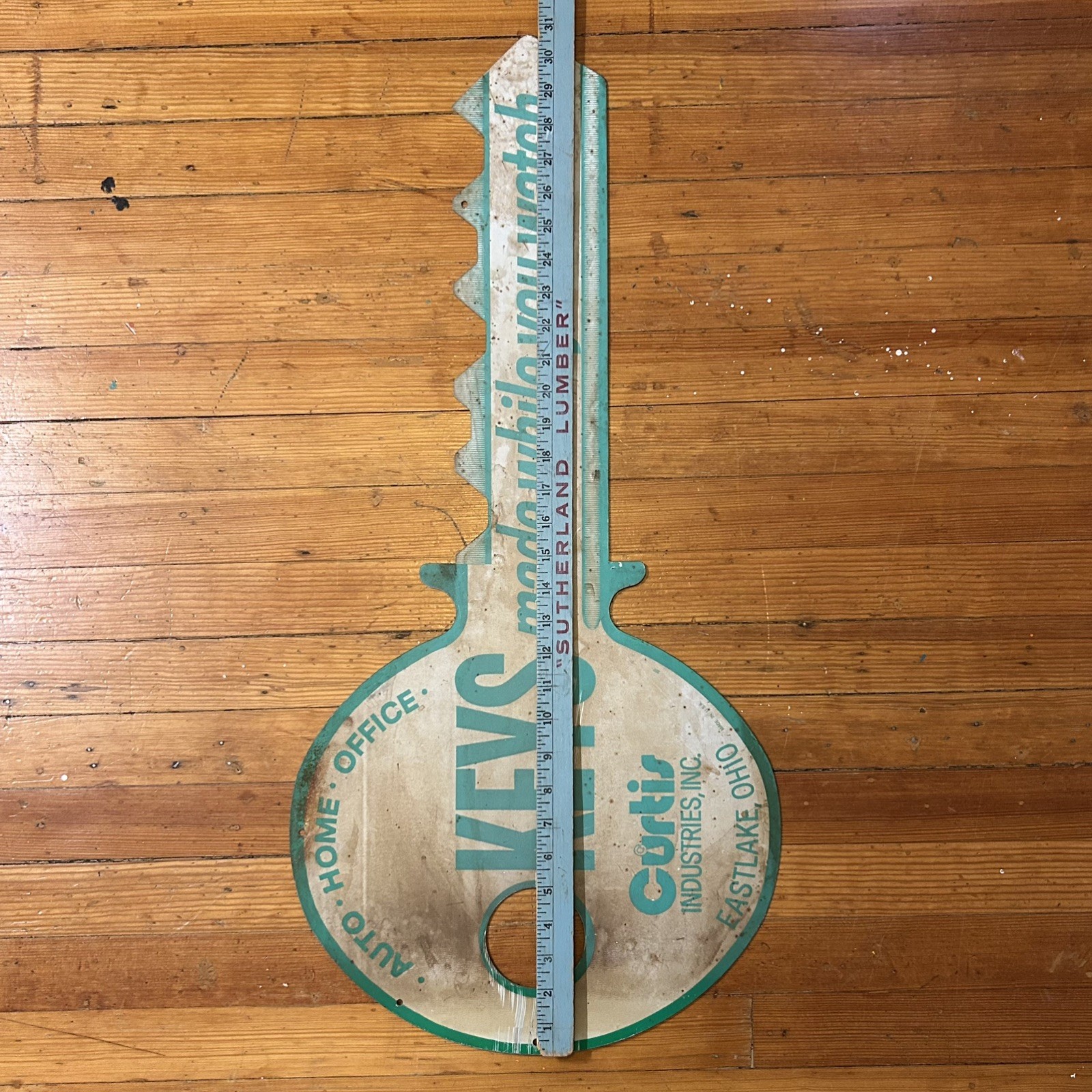 Vtg Curtis Industries Made While You Watch Locksmith Hardware Store Metal Sign