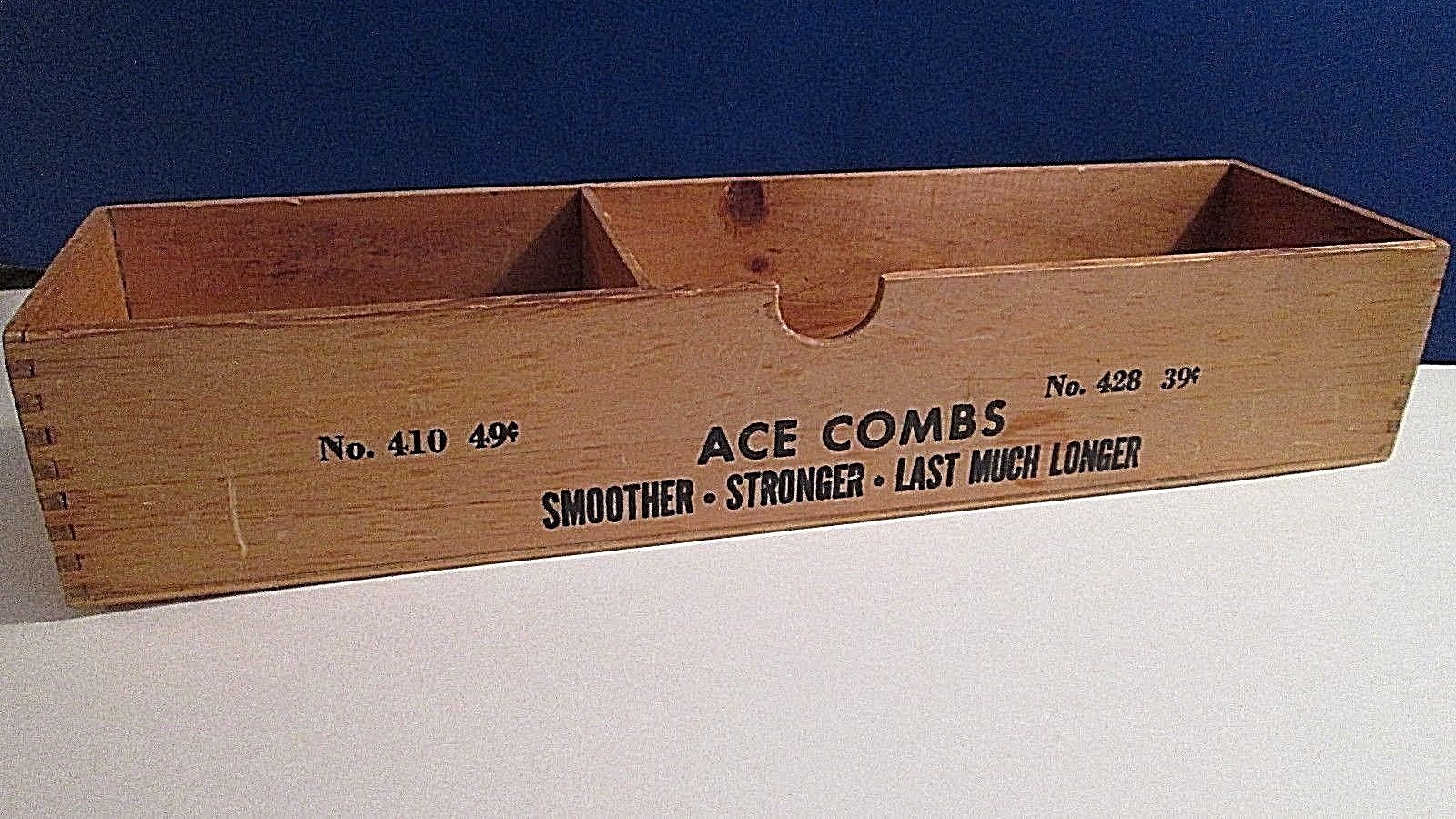 VINTAGE DIME STORE COUNTER DISPLAY~ ACE COMBS Smoother Stronger Last Much Longer