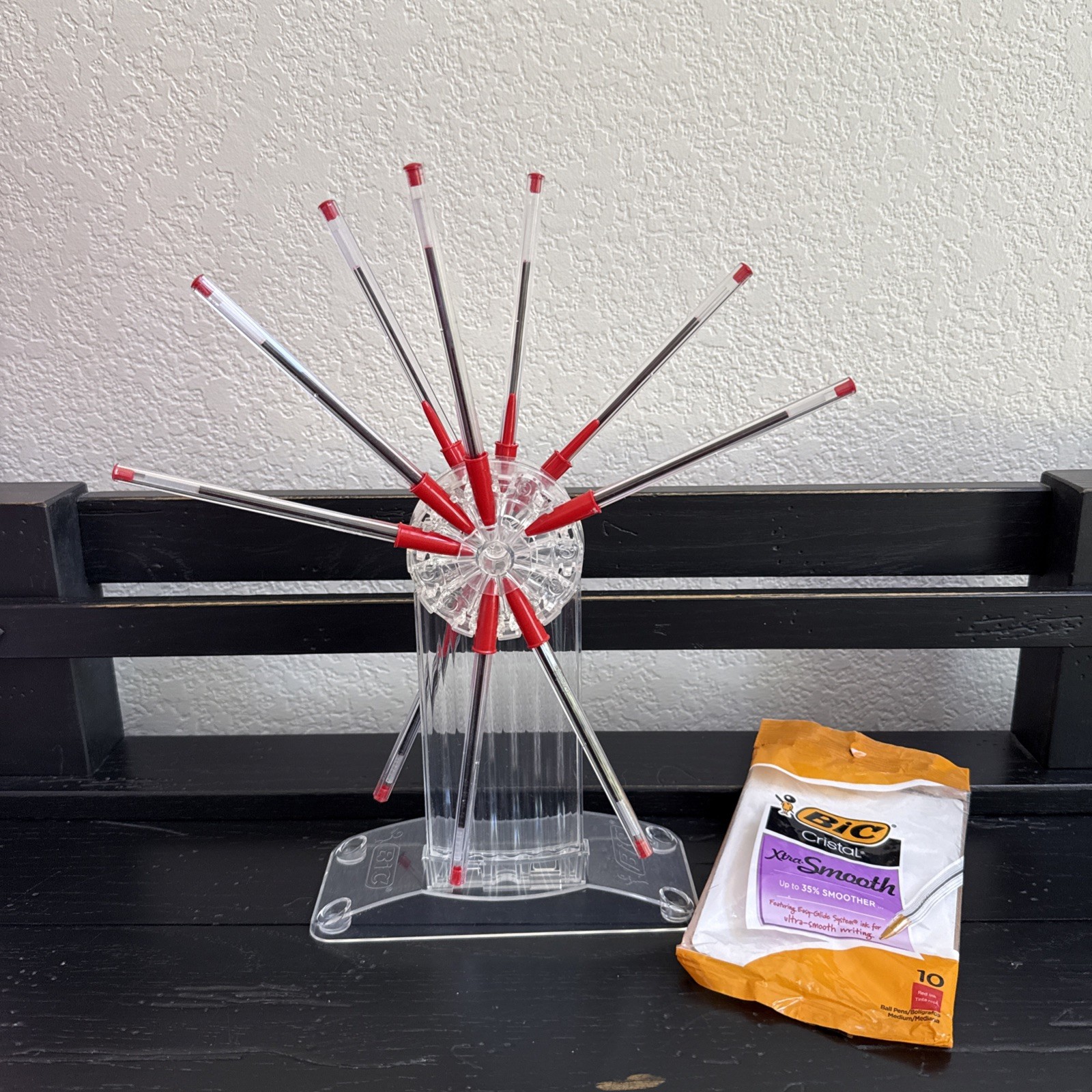 Bic Pens Marketing Store Display Plastic Rotating Wheel w/ Pkg Bic Cristal Pens