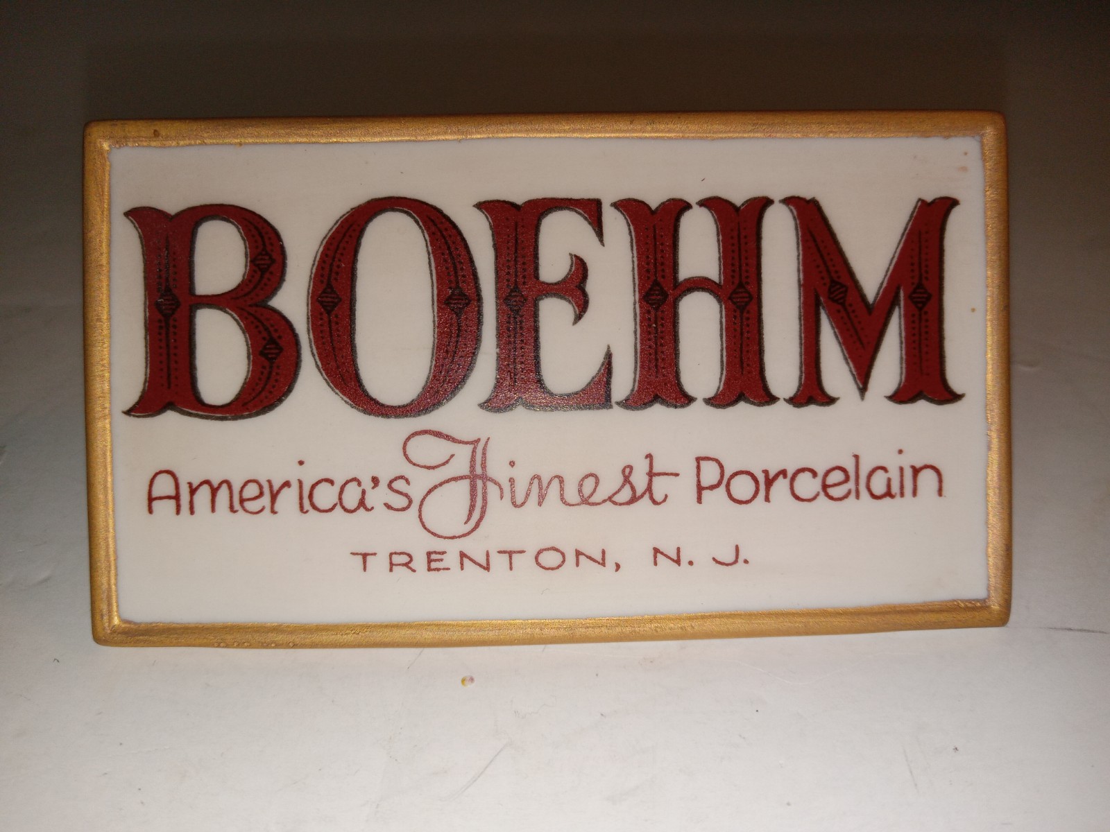 Vintage ~ BOEHM ~ Porcelain Dealer Display Store Shelf Ad Sign Plaque