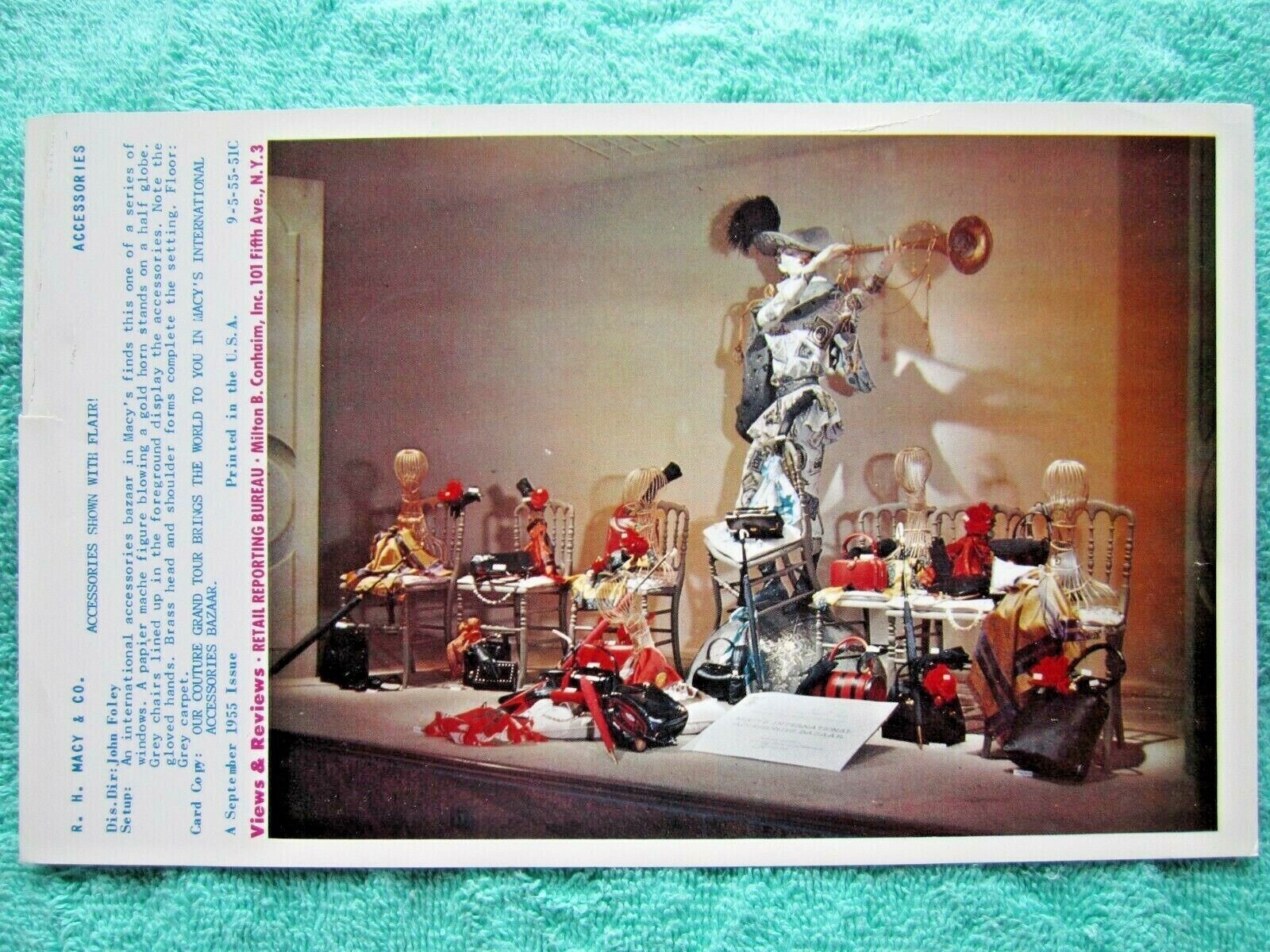 1955 R.H. MACY & Co. STORE WINDOW DISPLAY ACCESSORIES PHOTOGRAPH PRINT #142