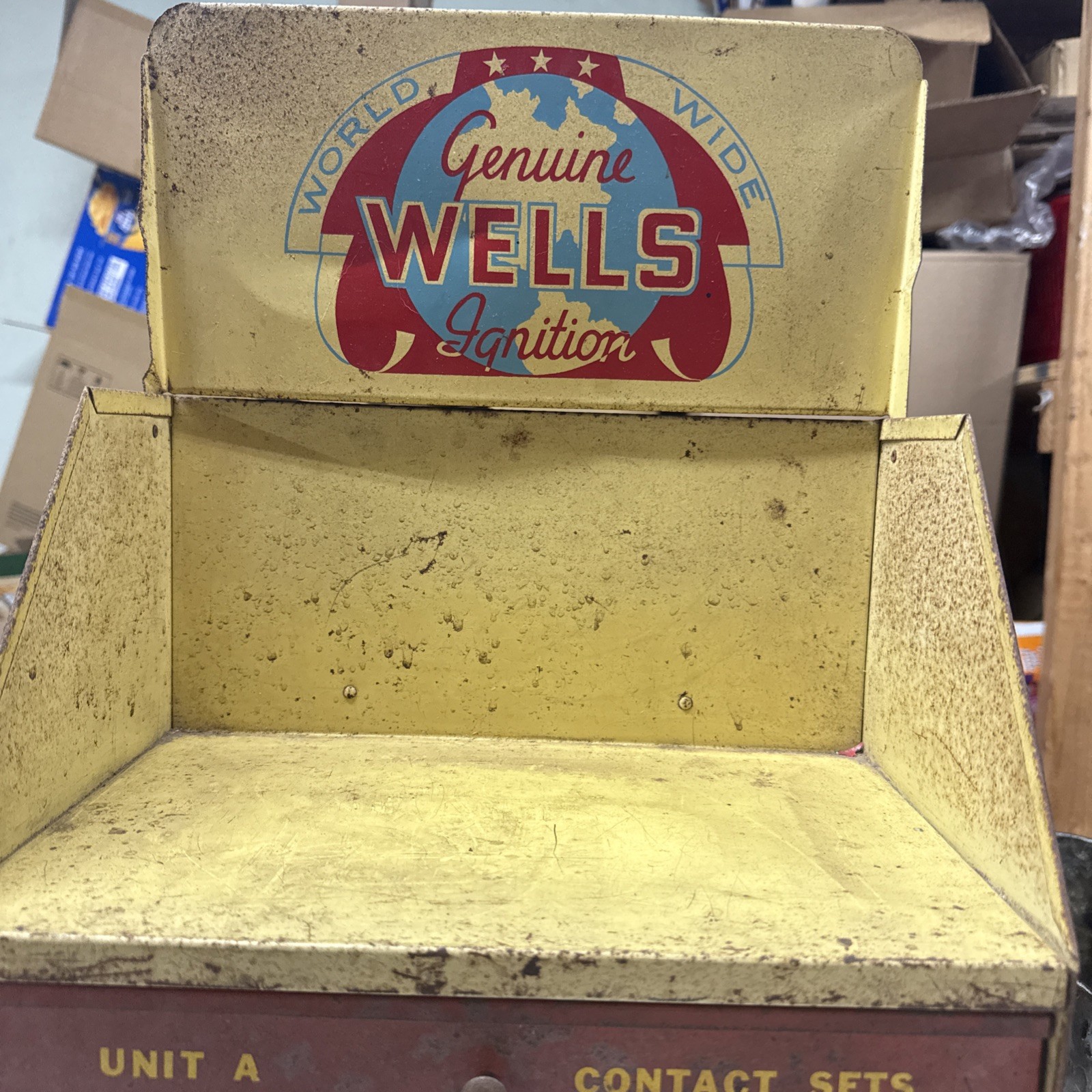 World Wide Genuine Wells Automotive Display Advertising Box SUPER RARE HARD FIND