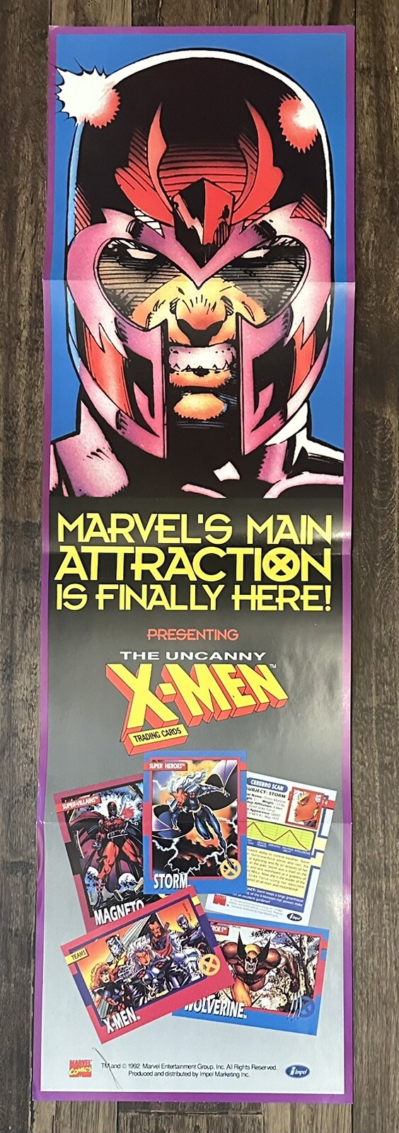 1992 Impel The Uncanny X-Men Trading Cards Retail Store Advertising Poster