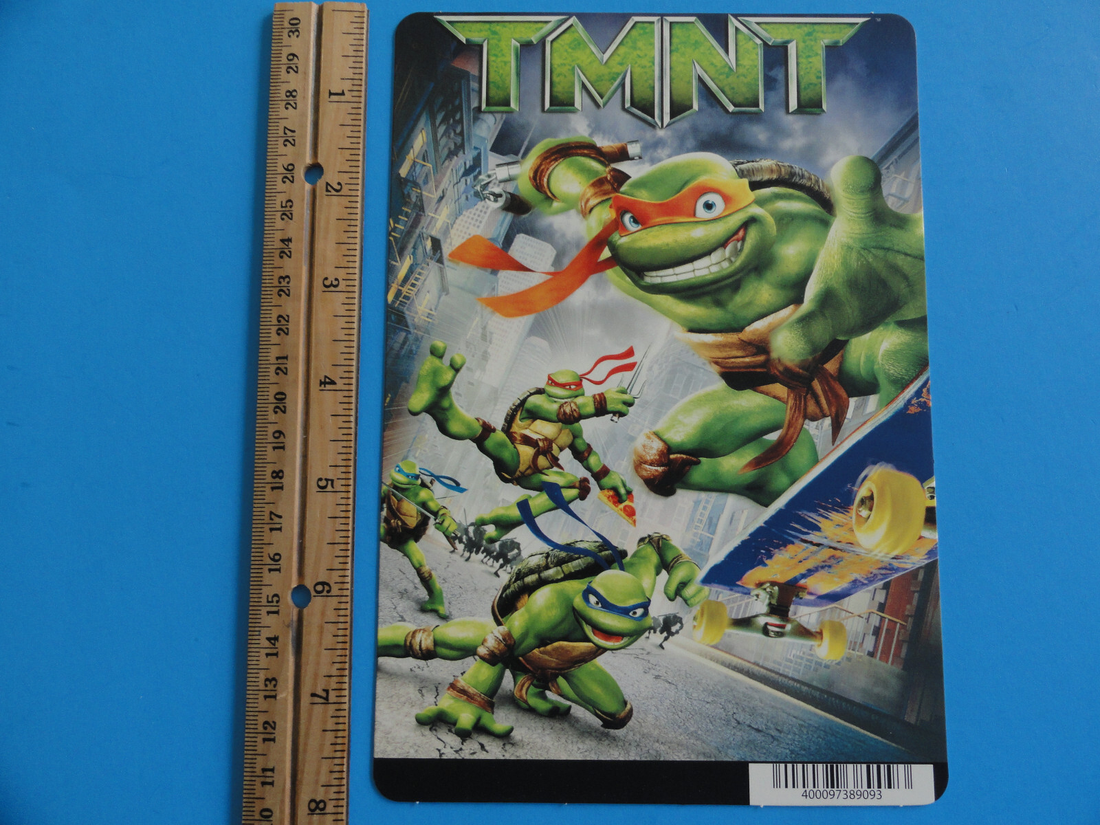 TMNT – TEENAGE MUTANT NINJA TURTLES – BLOCKBUSTER VIDEO BACKER CARD 5″X8″