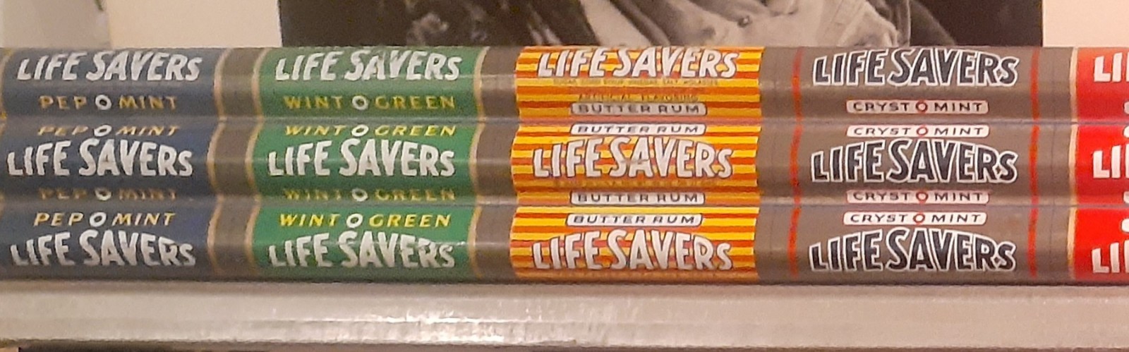 Vintage LIFESAVERS Flavor Candy Metal Store Shelf Display Tin Litho 24″ Long