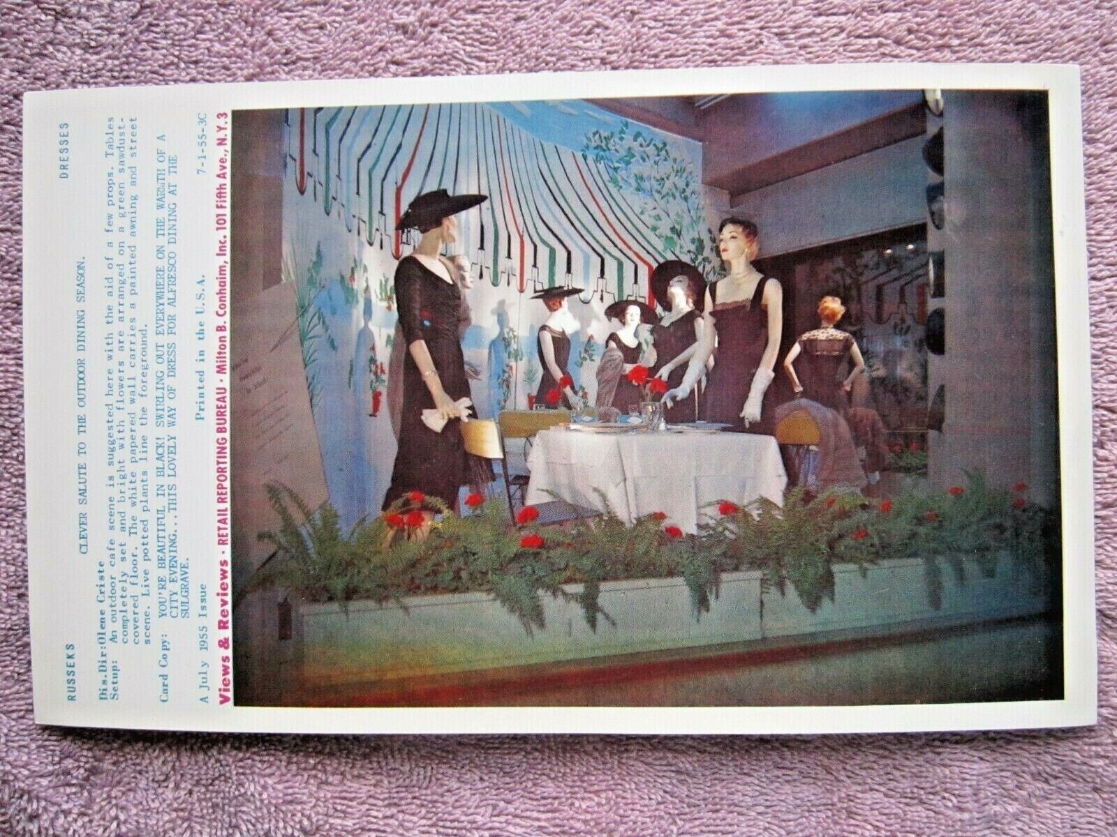 1955 RUSSEKS STORE WINDOW DISPLAY BEAUTIFUL IN BLACK PHOTOGRAPH PRINT #300