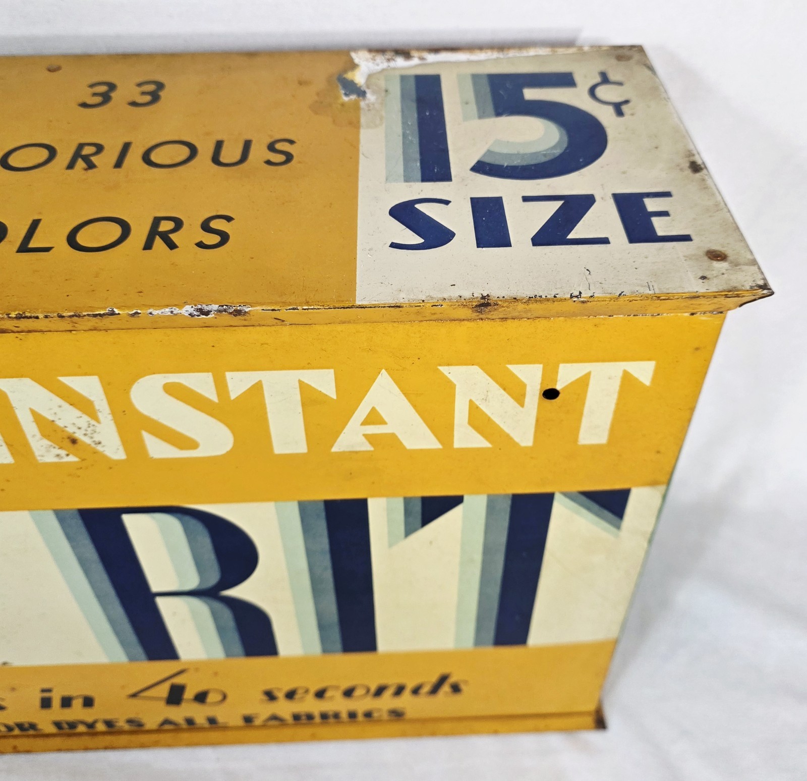 Vintage Antique Tin Metal RIT DYE Store Countertop Display Cabinet 21x7x13”