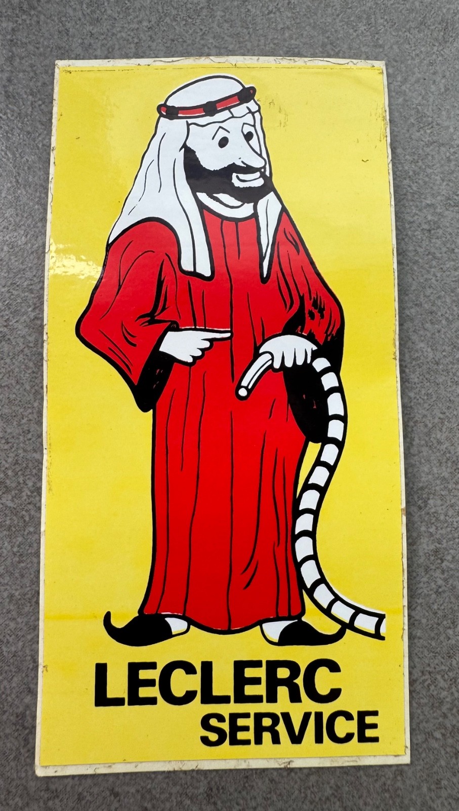 Old sticker sticker garage Leclerc L’Emir oil can n enamelled plate