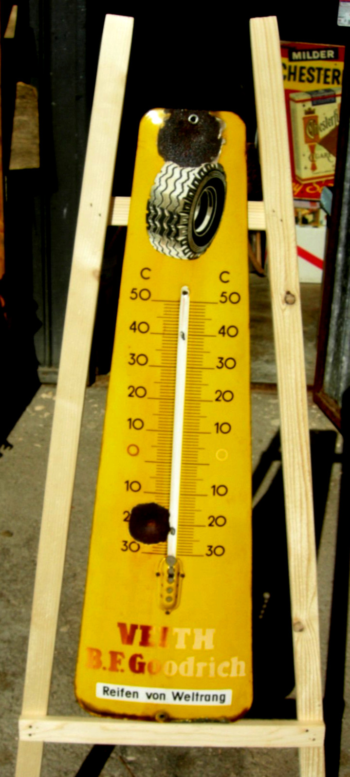 B.F. – GOODRICH – ADVERTISING THERMOMETER. -ENAMEL-40s/’50s