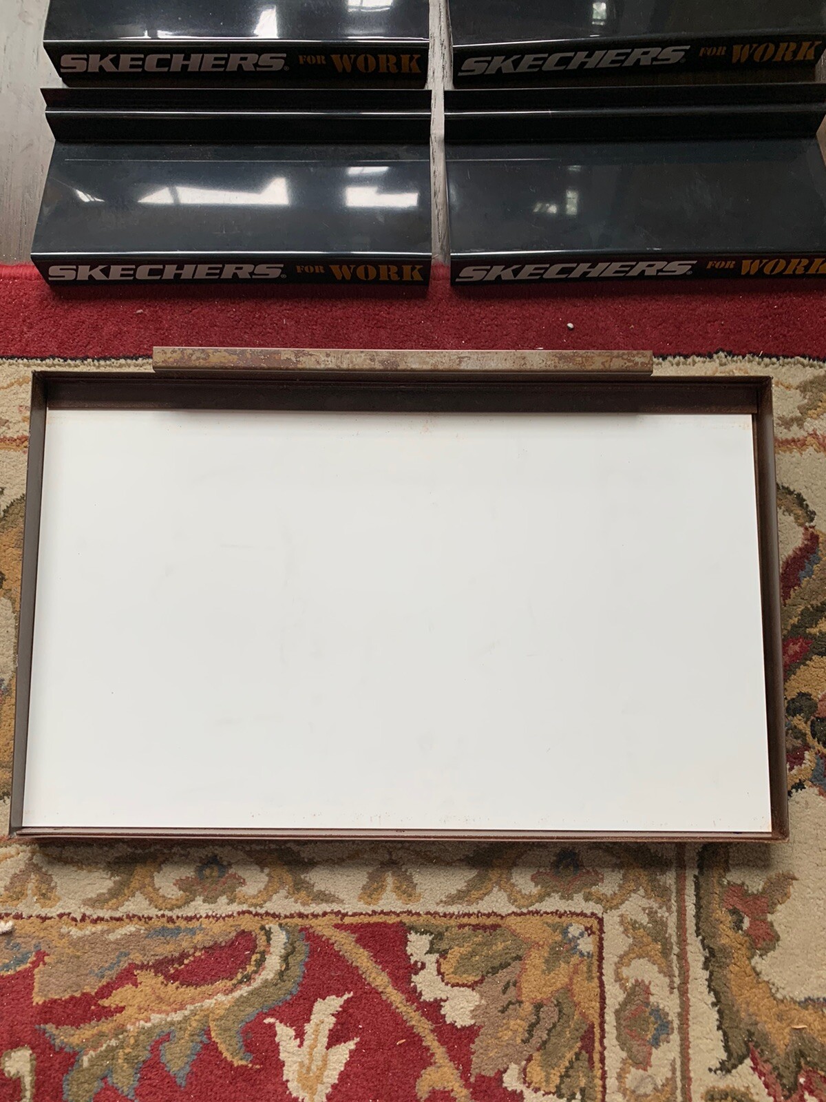SKETCHERS Shoe Brand METAL ADVERTISING STORE SIGN W/ Plastic Advertising Shelves