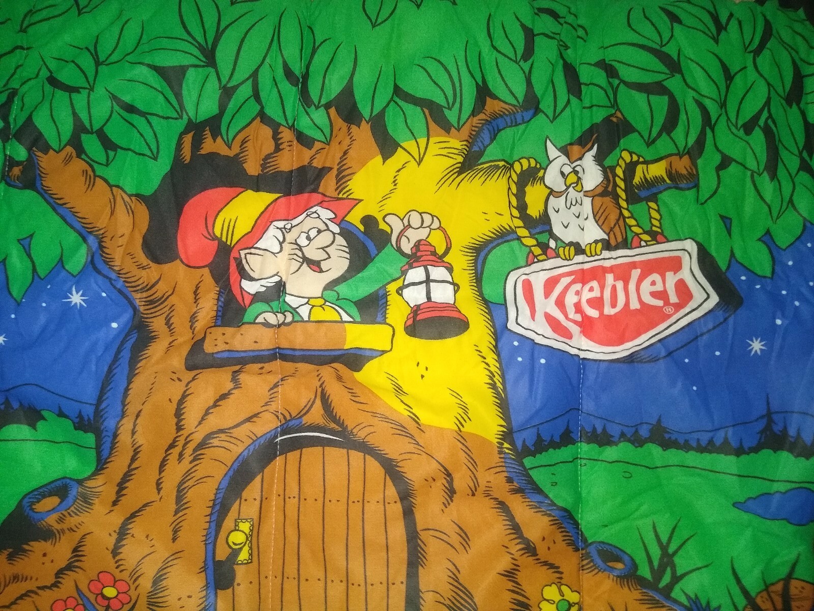 Very Rare Vintage 1984 Keebler Elves Cookie Elf Treehouse Sleeping Bag
