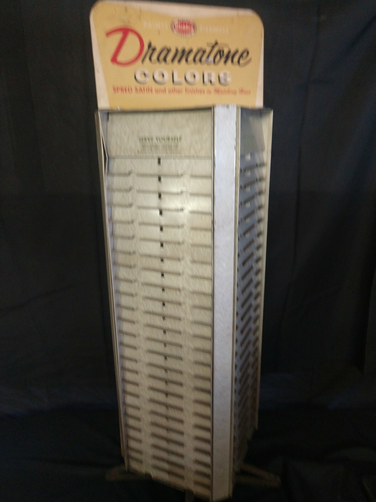 Vintage Rotating Glidden Dramatone Paint Sample Color Display Rack