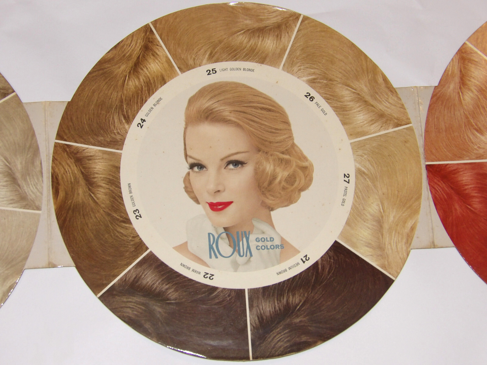 VINTAGE 1960s ROUX HAIR COLOR GUIDE! ADVERTISING BEAUTY SHOP DISPLAY! CARDBOARD