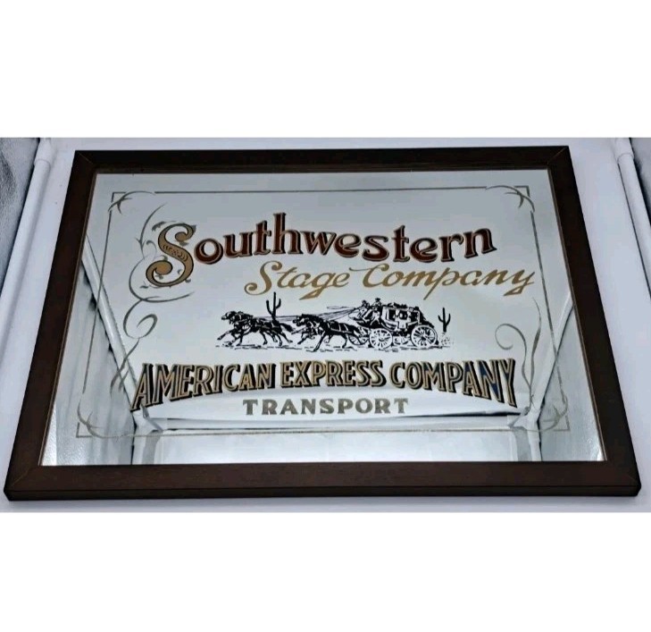 ADVERTISING MIRROR FRAME-SOUTHWESTERN AMERICAN COMPANY TRANSPORT-VINTAGE