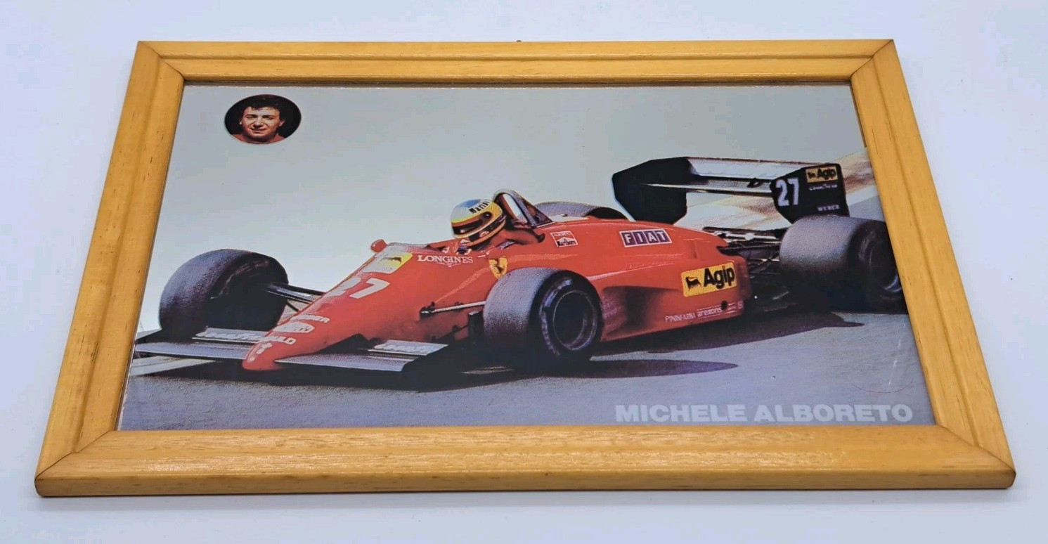FERRARI AUTO CAR FORMULA 1 ALBORETO-80′-VINTAGE MIRROR FRAME/FRAME